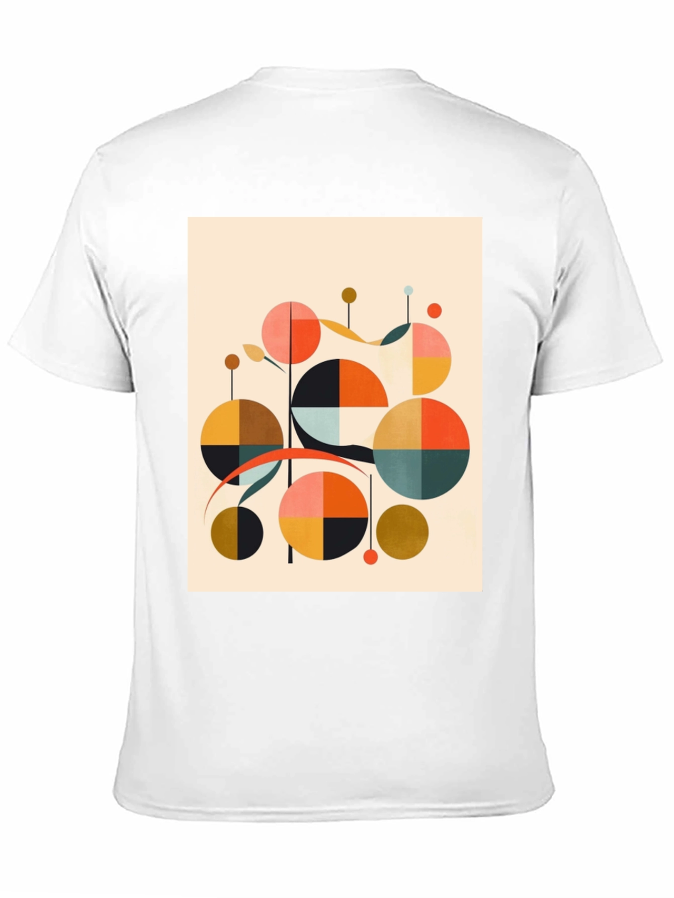 Modern Geometric Print Black T-Shirt