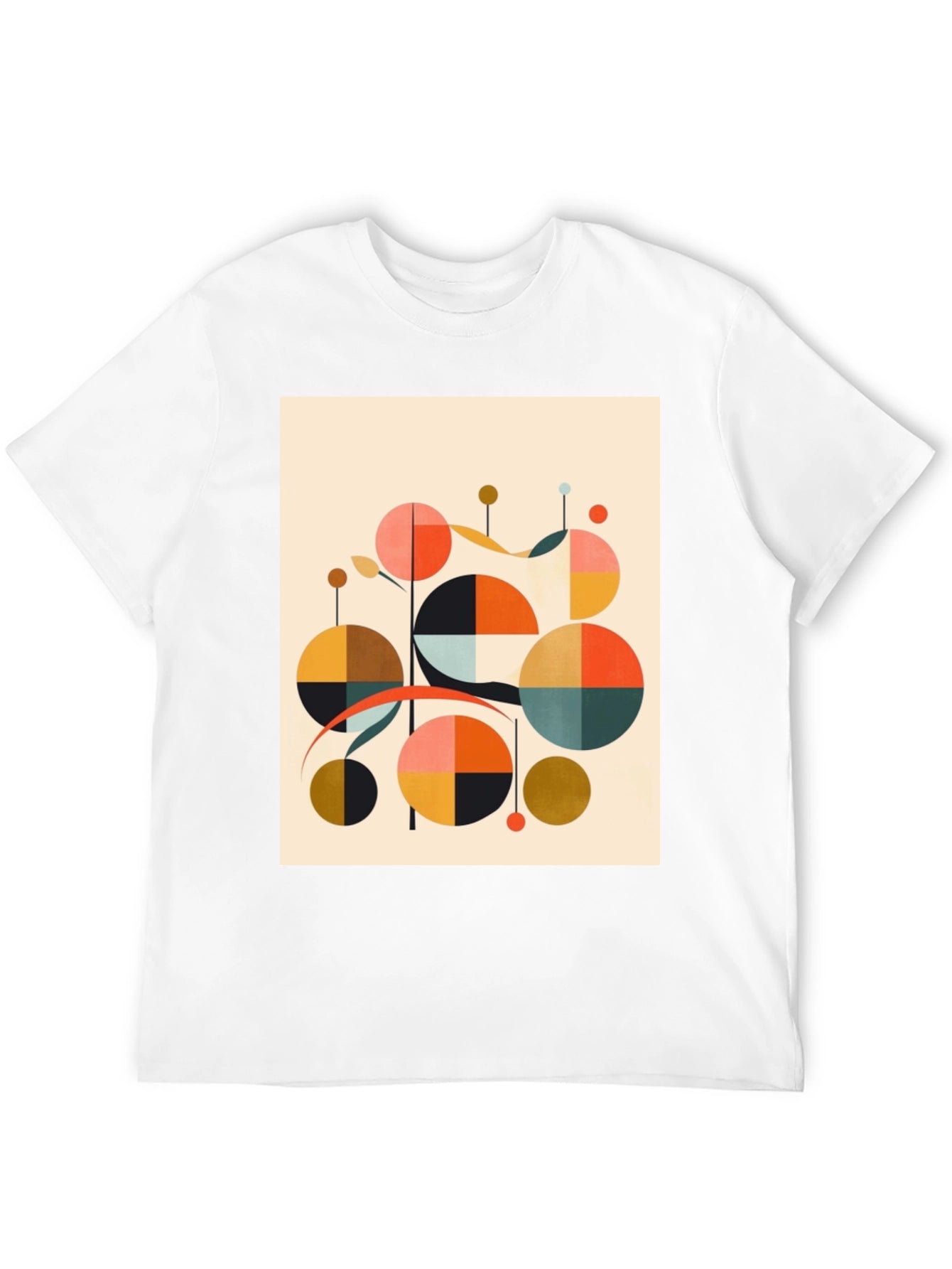 Modern Geometric Print Black T-Shirt