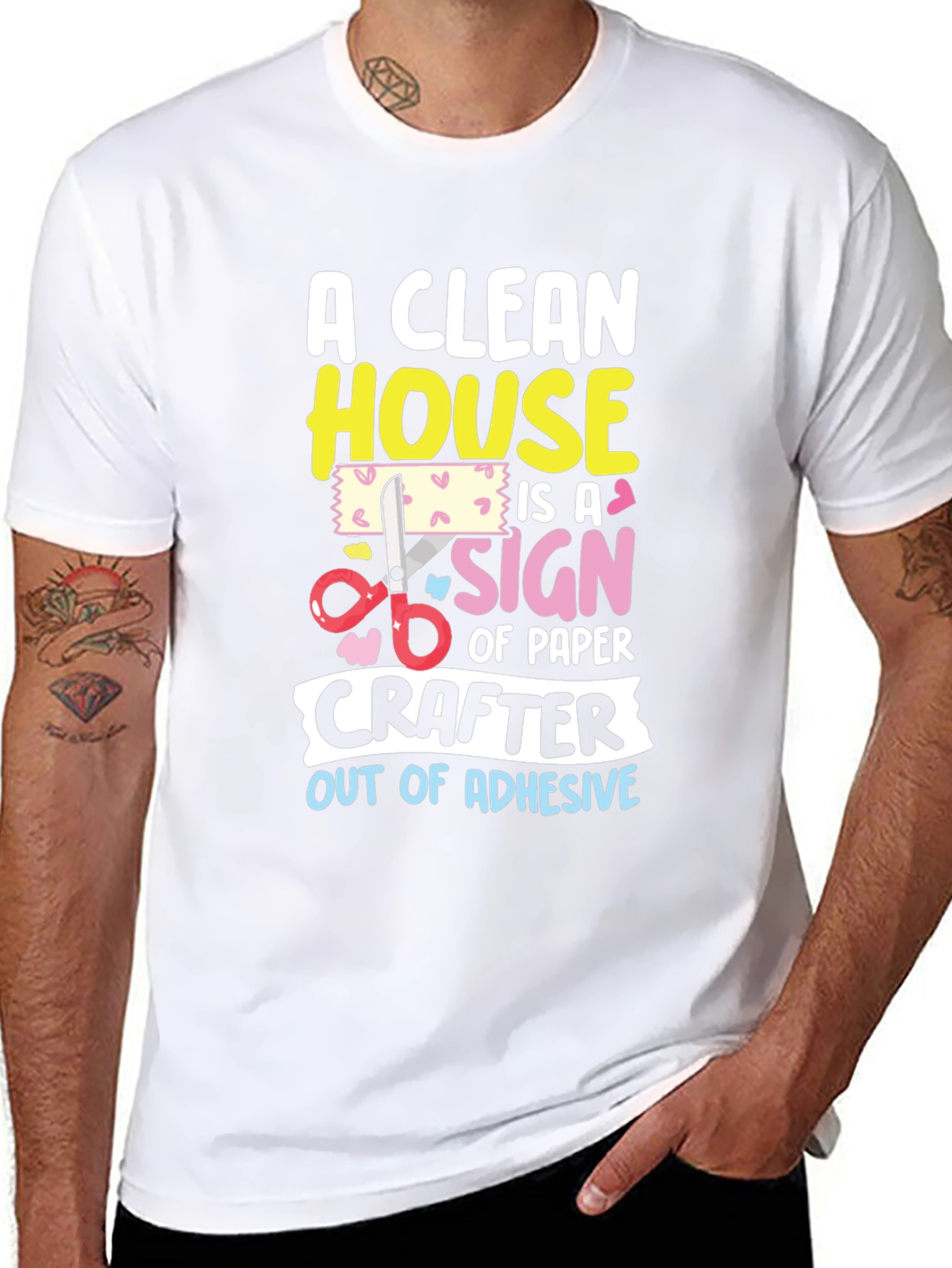 Funny Crafter T-Shirt: Clean House No Adhesive