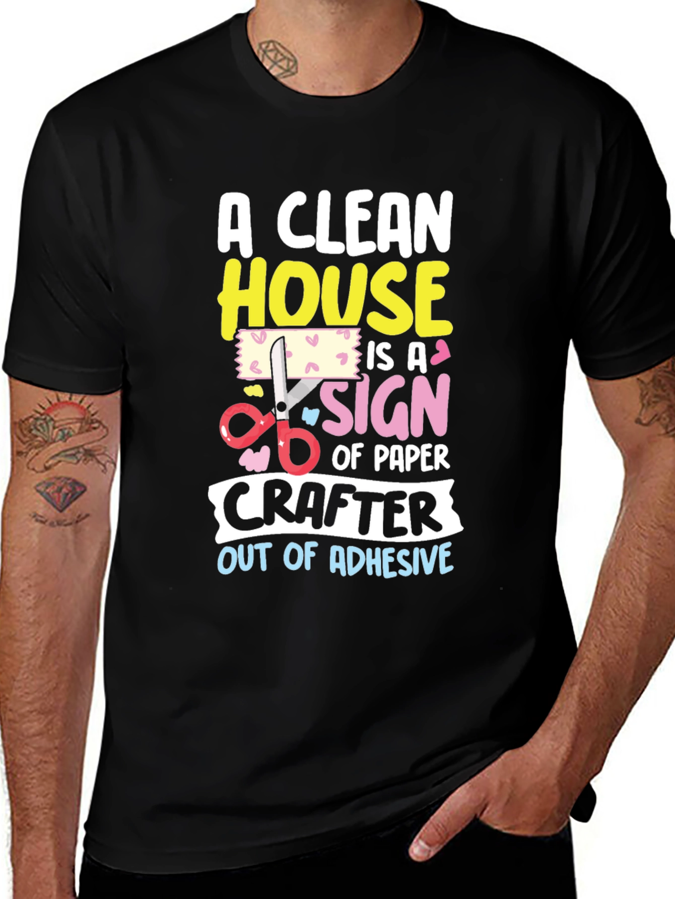 Funny Crafter T-Shirt: Clean House No Adhesive