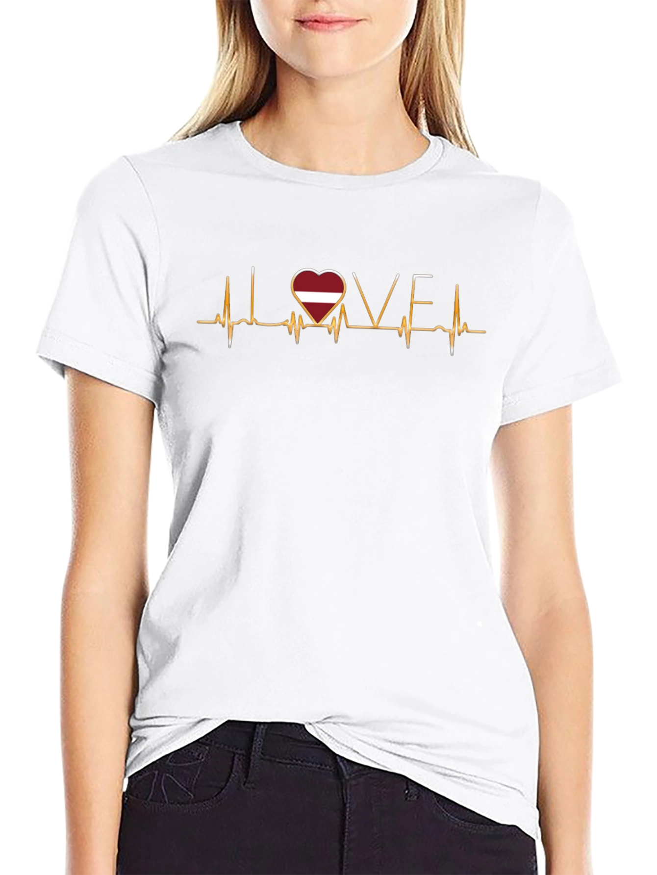 Latvia Love Heartbeat T-Shirt