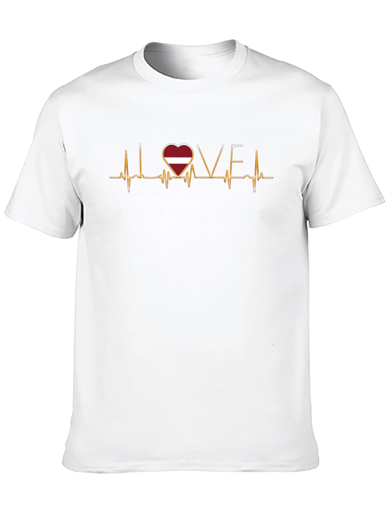 Latvia Love Heartbeat T-Shirt