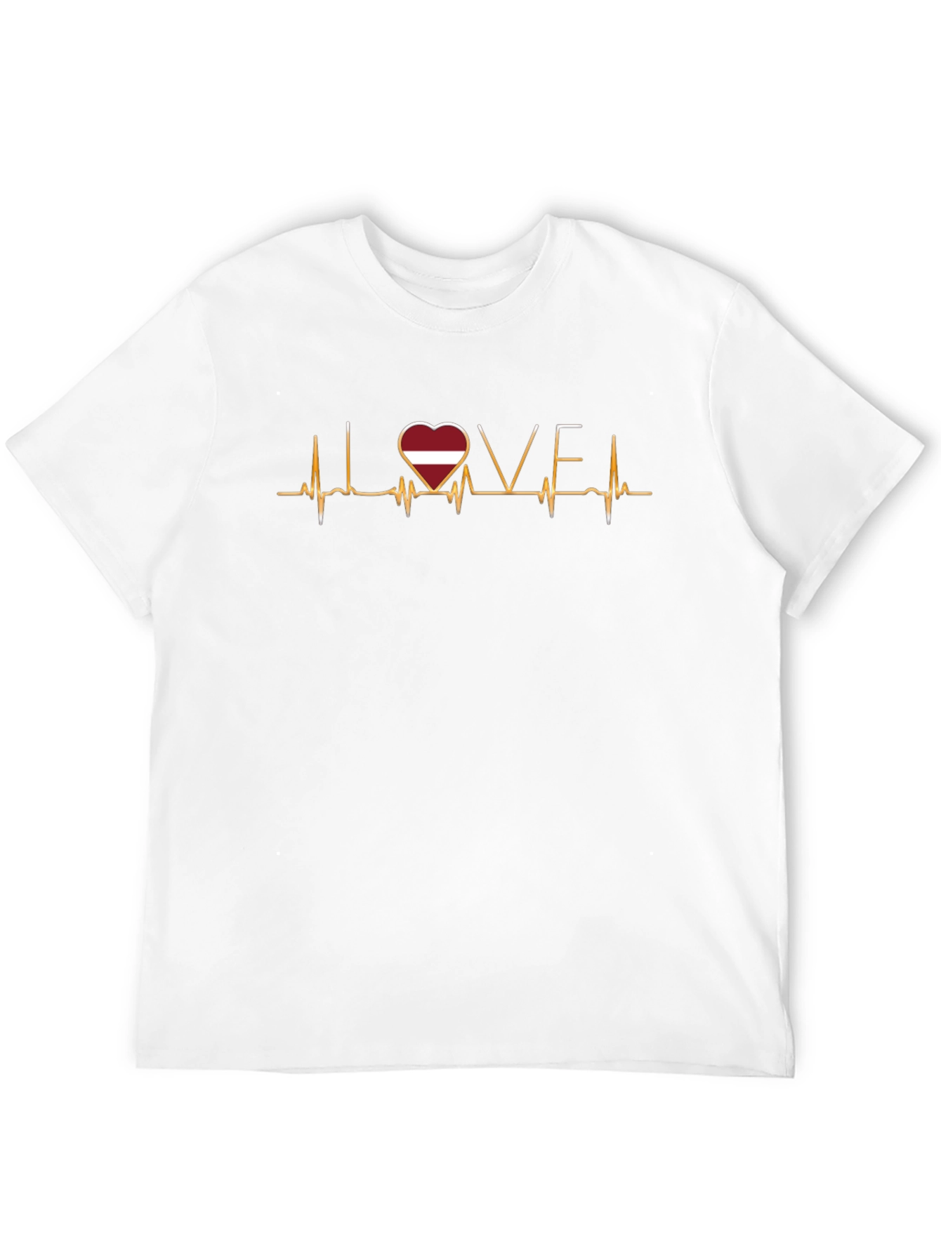 Latvia Love Heartbeat T-Shirt
