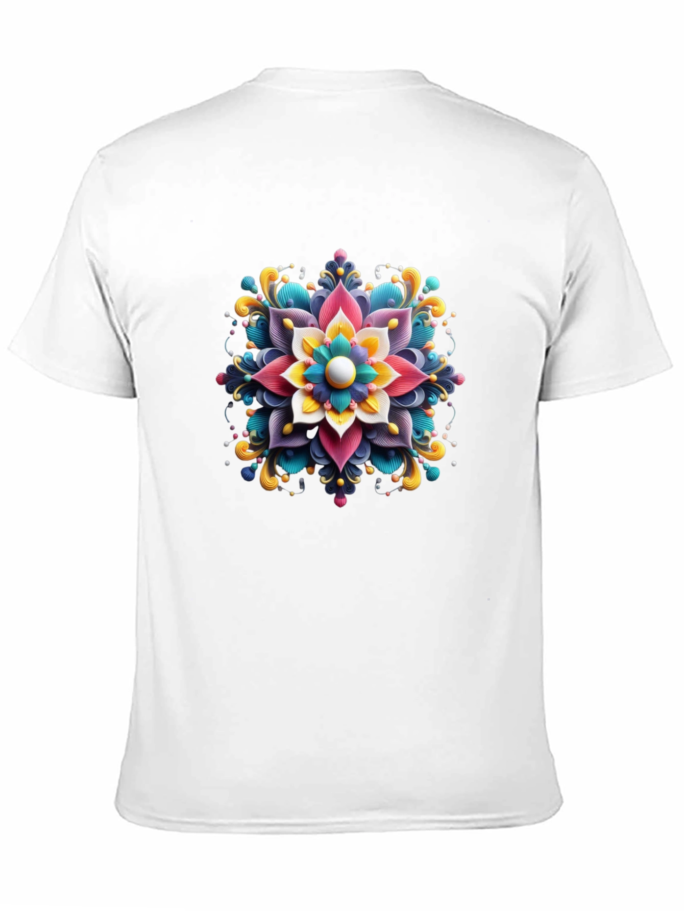 Floral Mandala Graphic Print Black T-Shirt