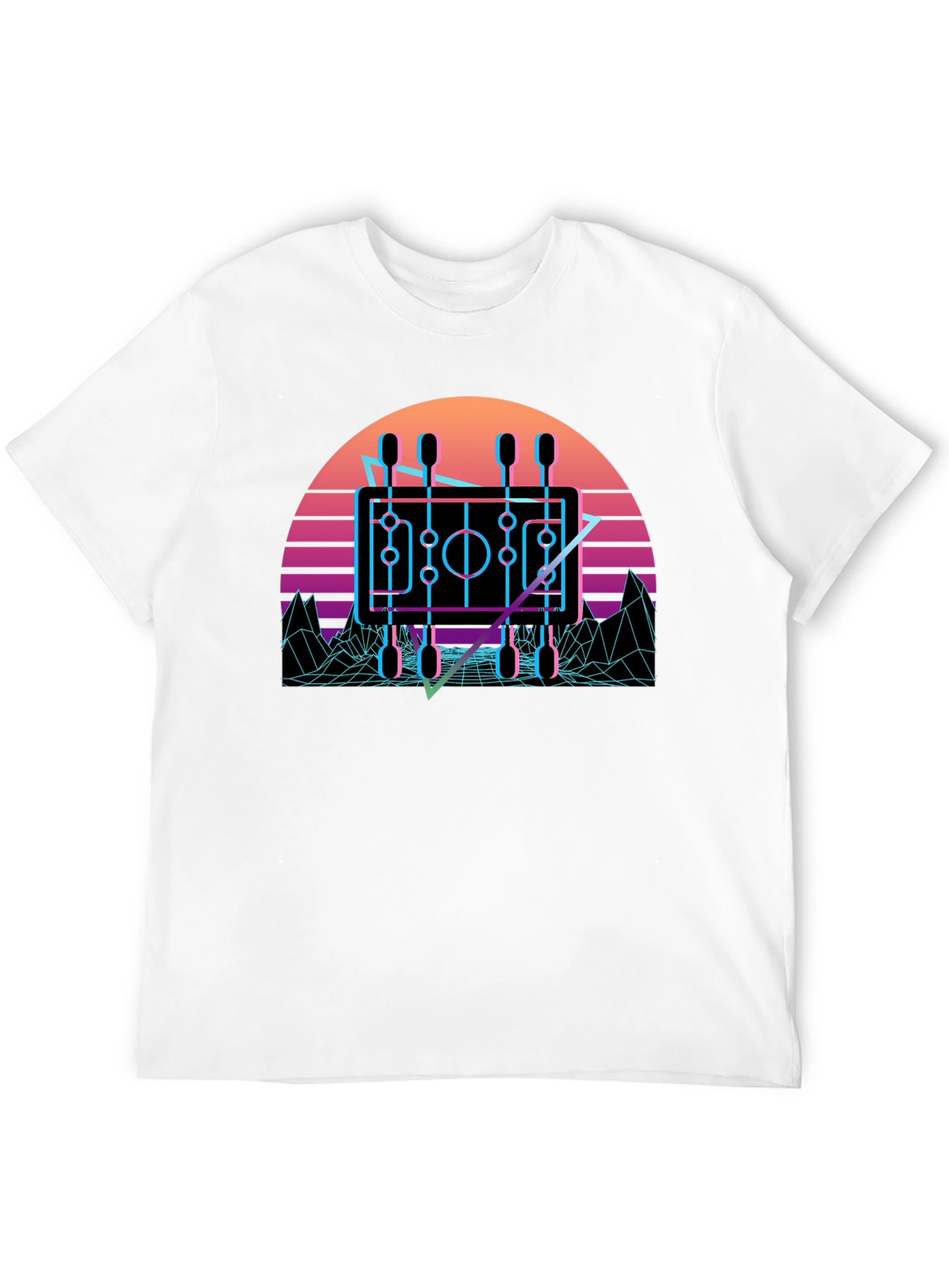 Retro Foosball T-Shirt - Synthwave Style