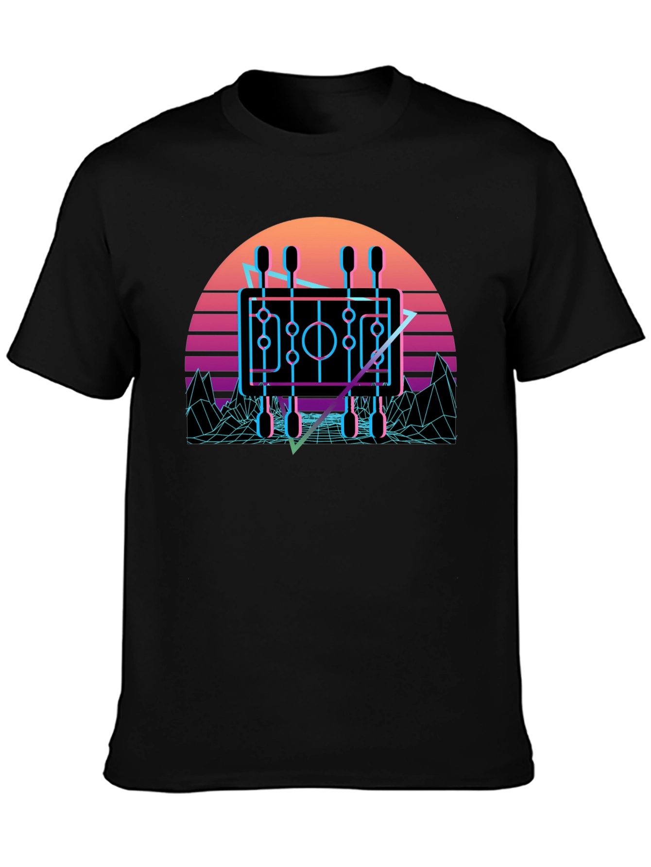 Retro Foosball T-Shirt - Synthwave Style