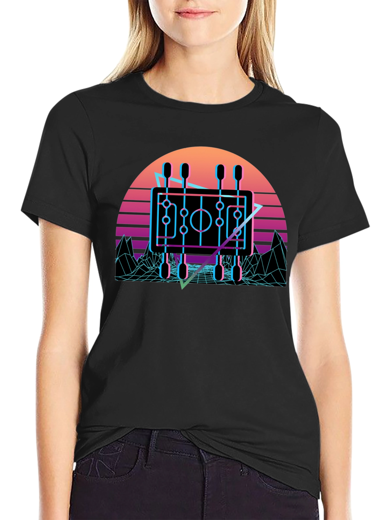 Retro Foosball T-Shirt - Synthwave Style
