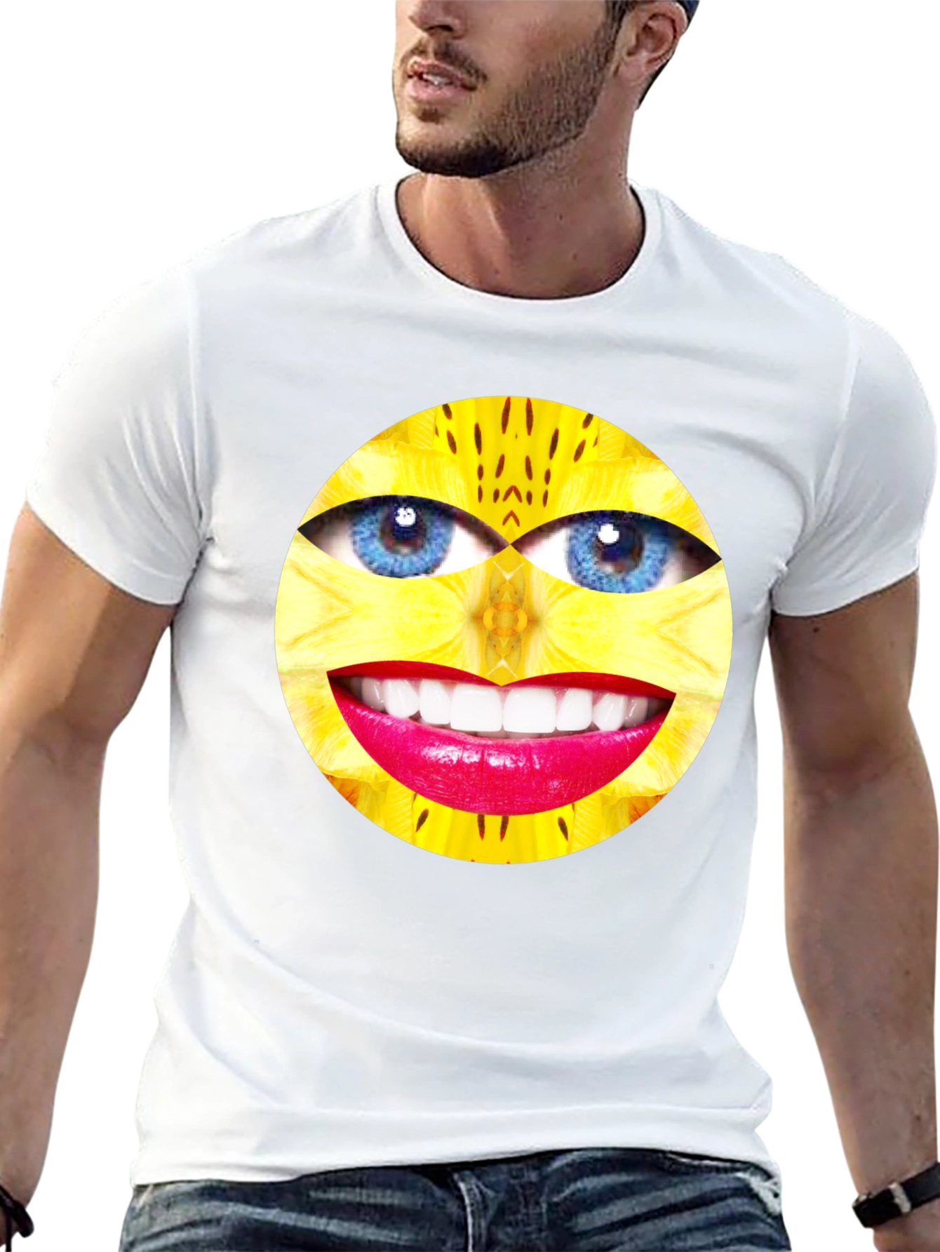 Eye Smile Graphic Black T-Shirt