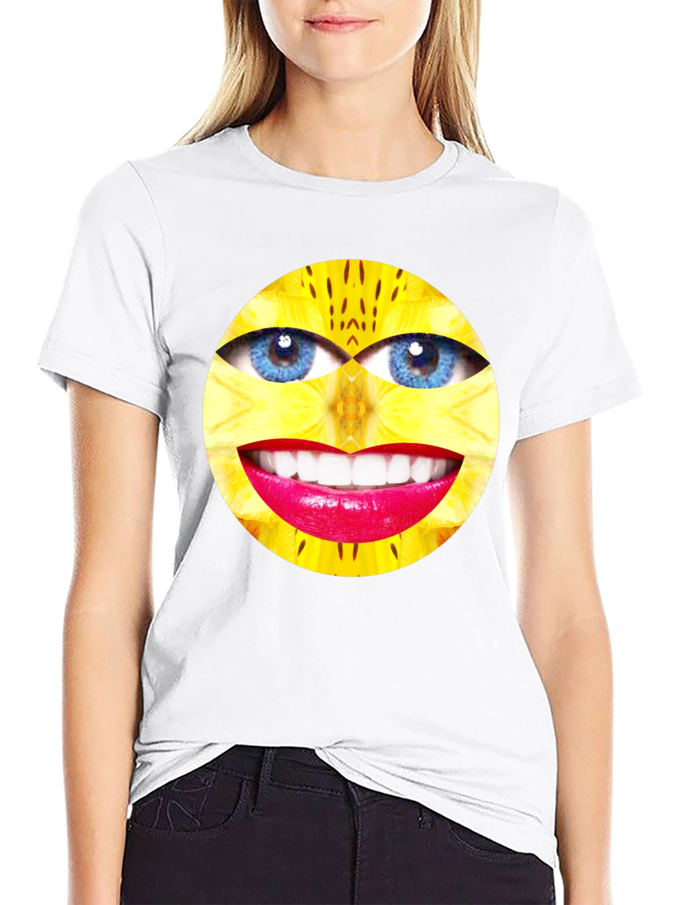 Eye Smile Graphic Black T-Shirt