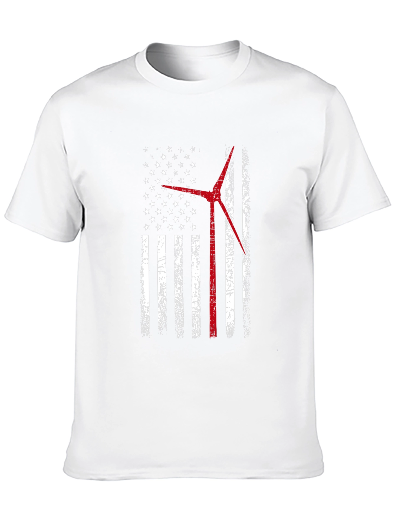 American Flag Wind Turbine T-Shirt