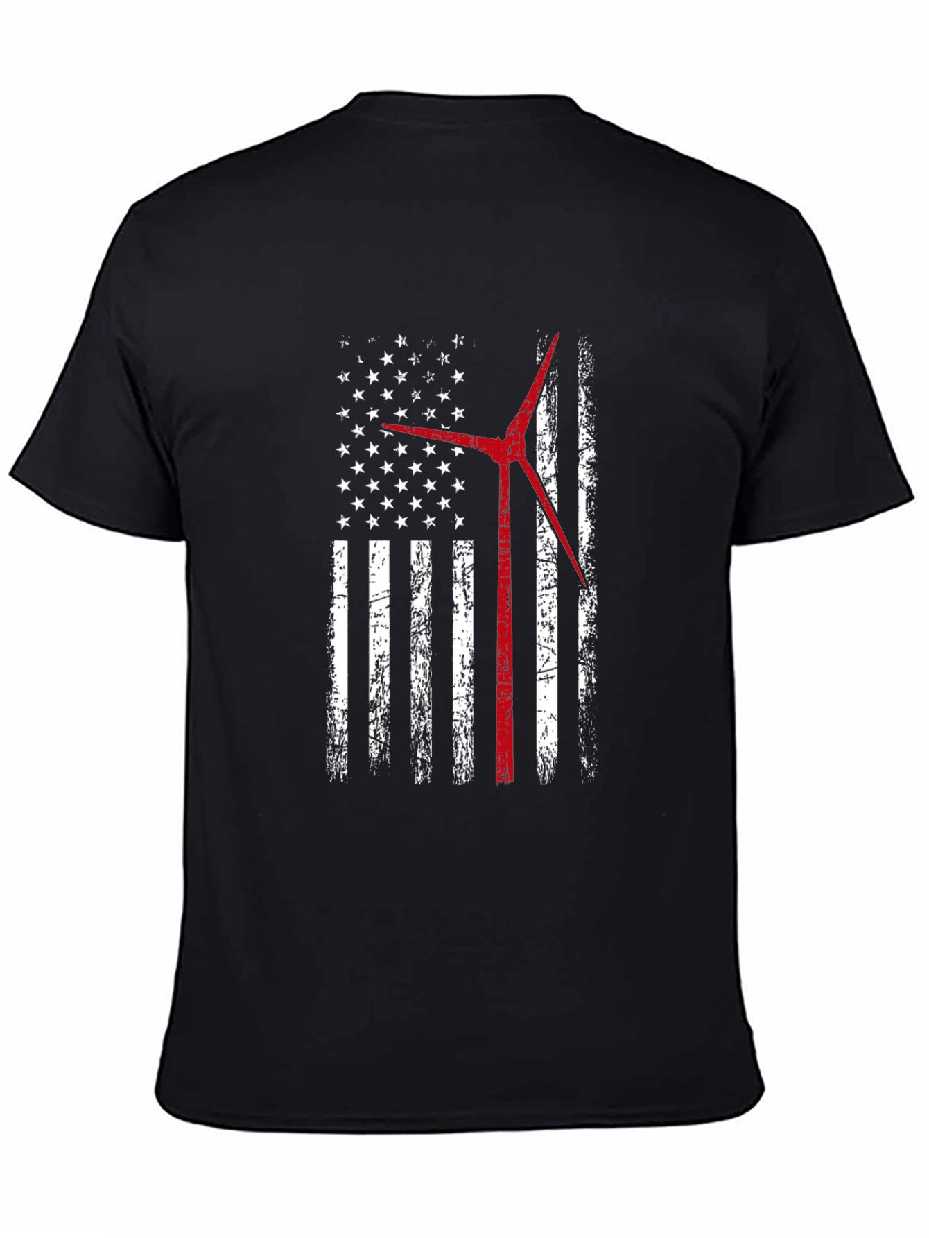 American Flag Wind Turbine T-Shirt