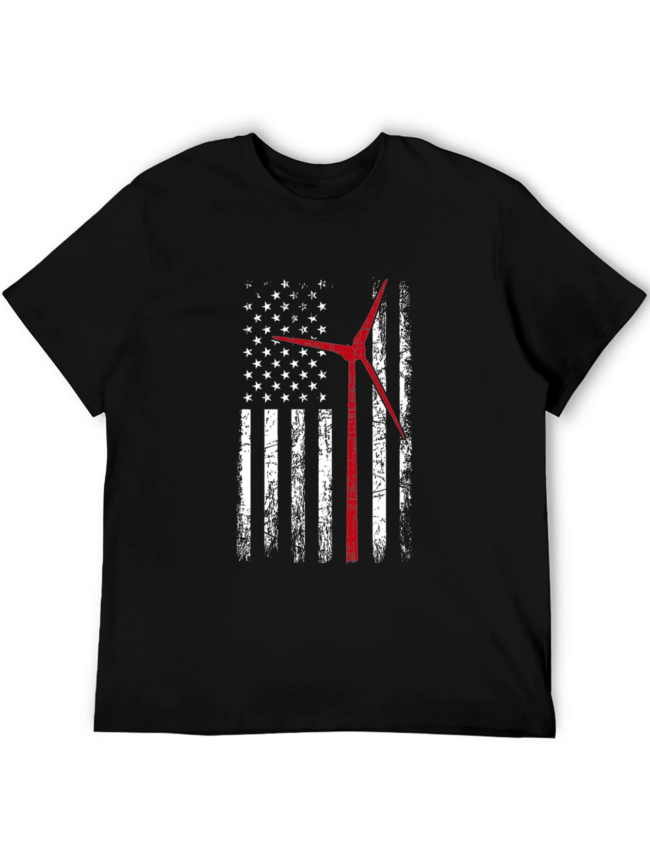 American Flag Wind Turbine T-Shirt