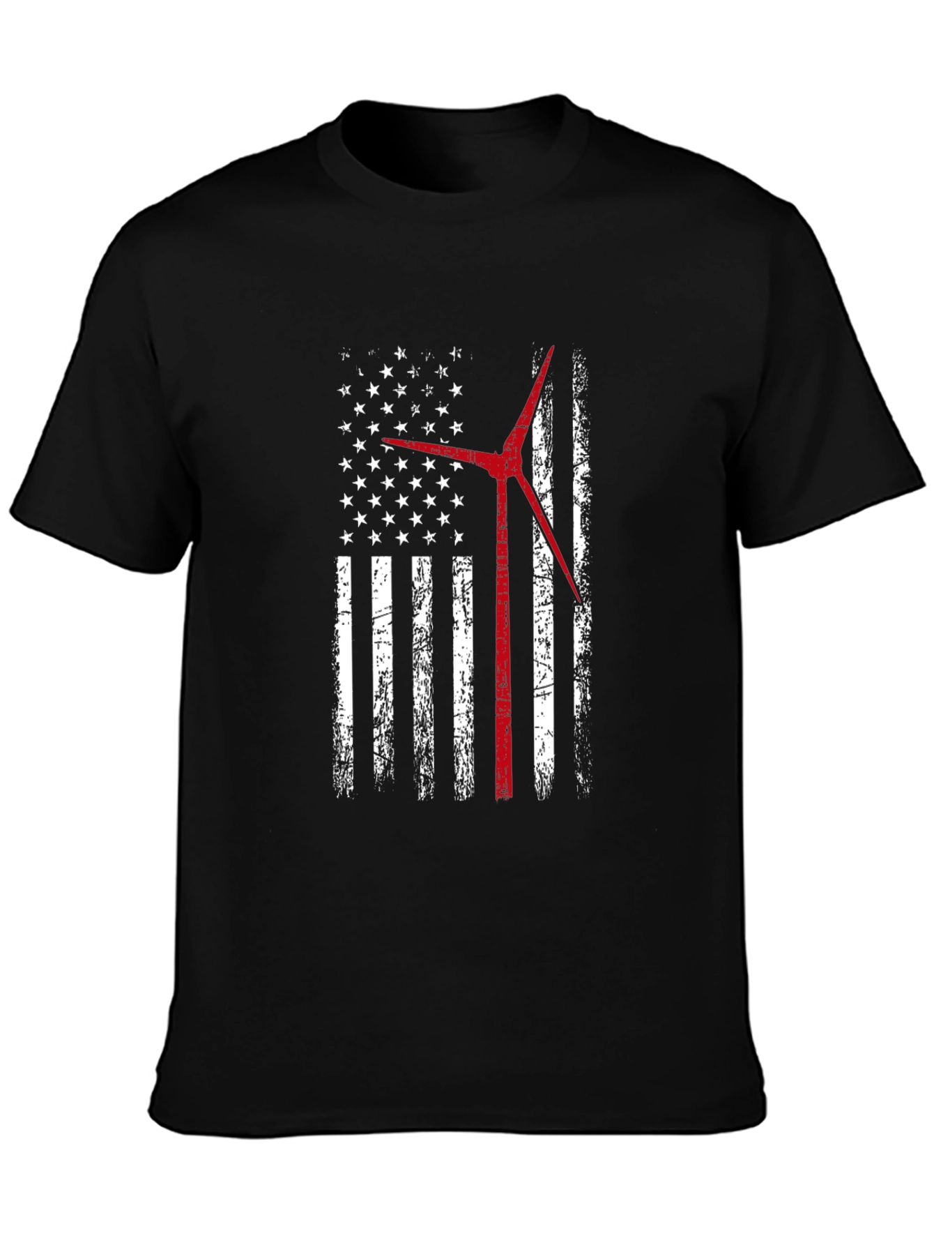American Flag Wind Turbine T-Shirt