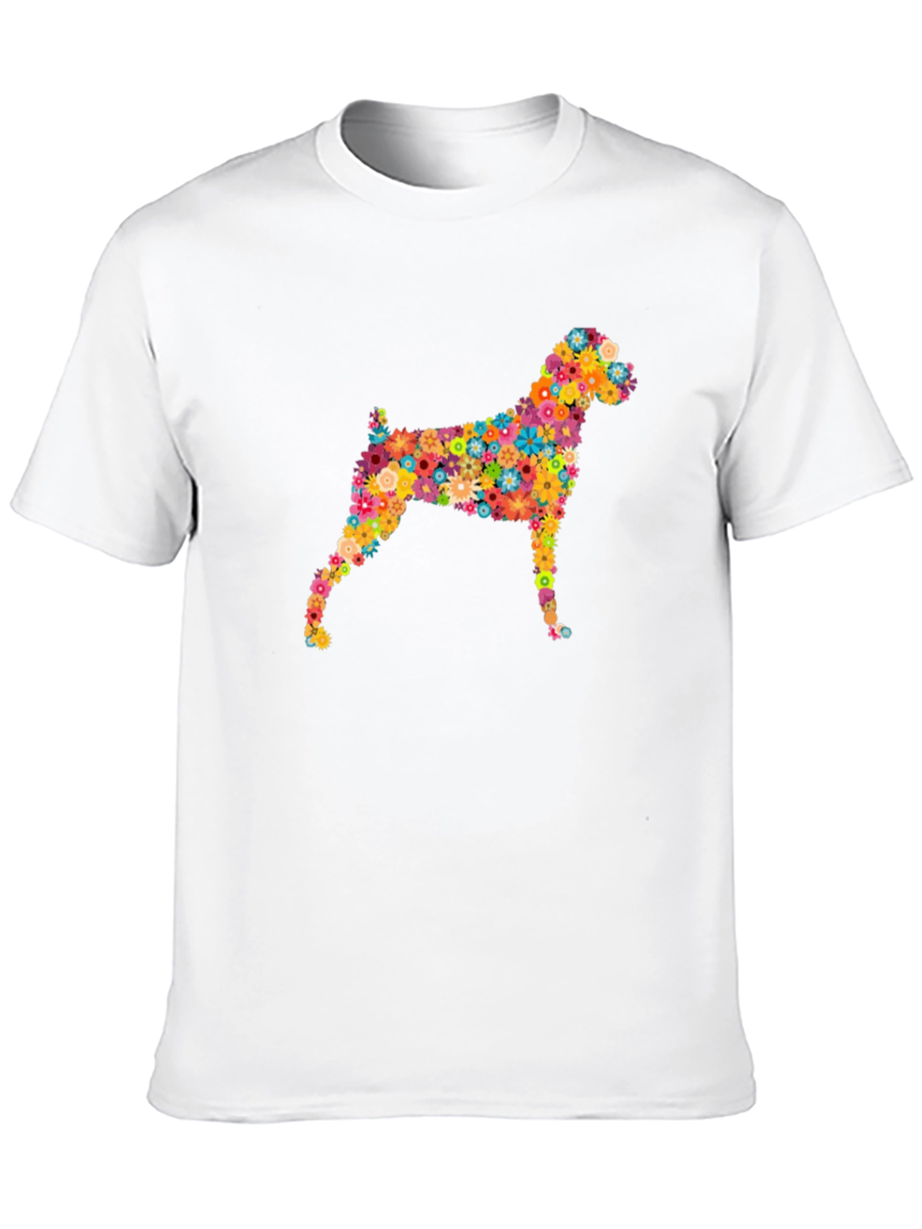 Floral Dog Graphic Tee - Stylish Comfort