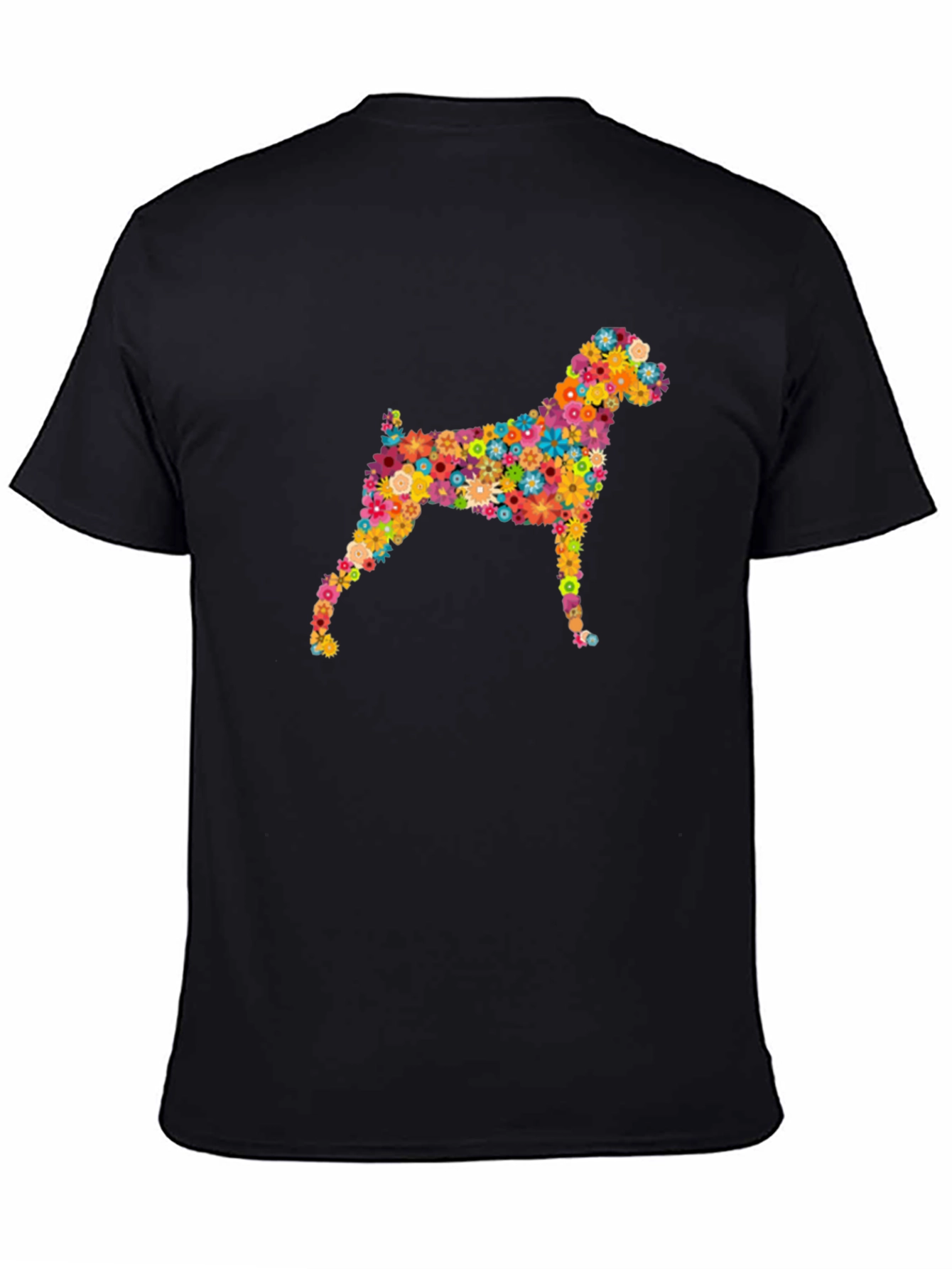 Floral Dog Graphic Tee - Stylish Comfort