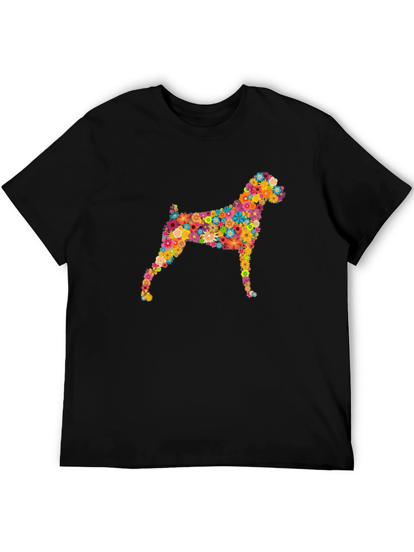 Floral Dog Graphic Tee - Stylish Comfort