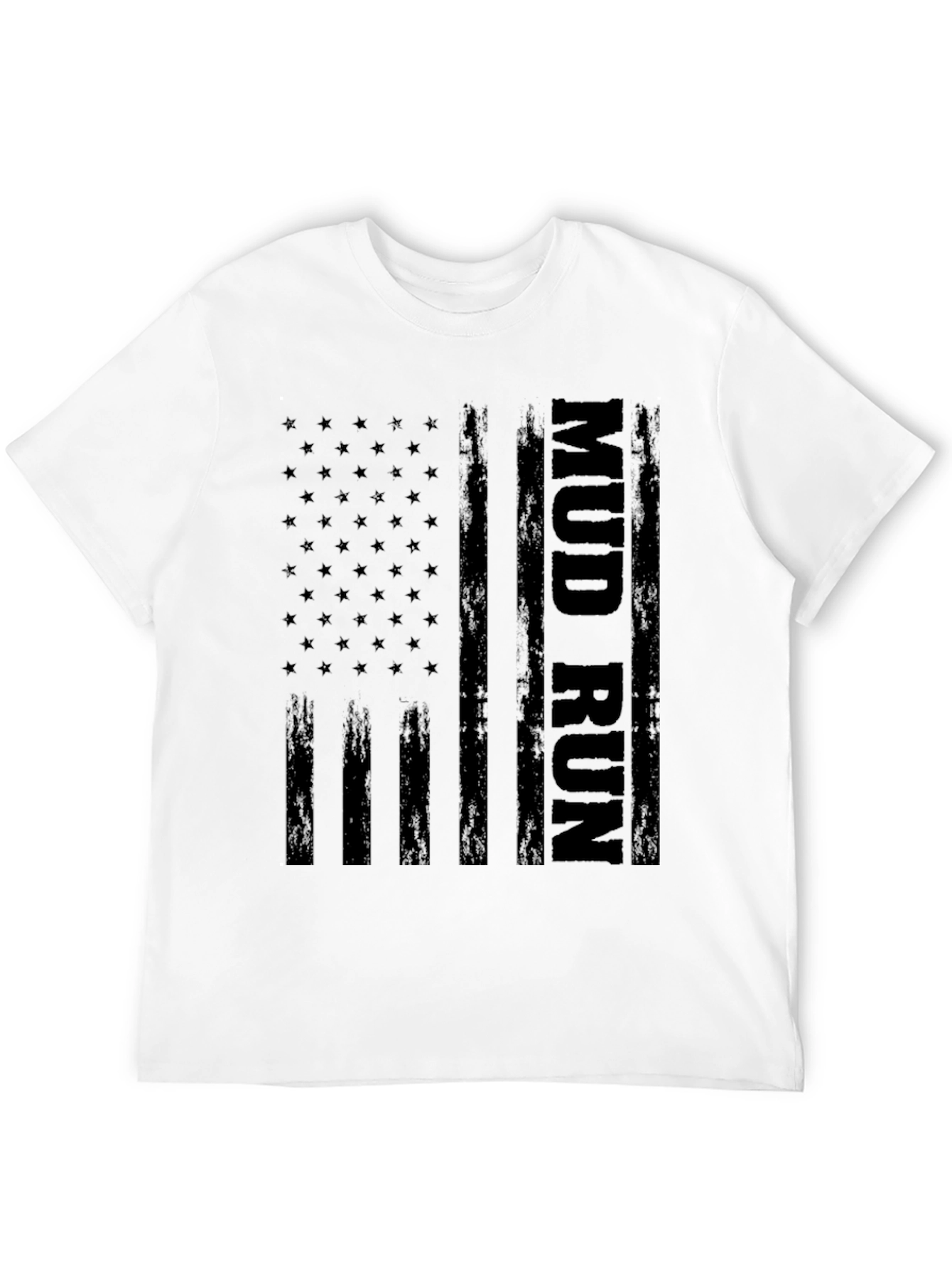 Mud Run US Flag Graphic Tee - Black