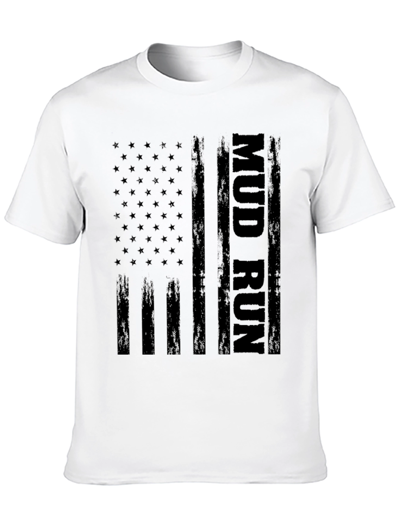 Mud Run US Flag Graphic Tee - Black