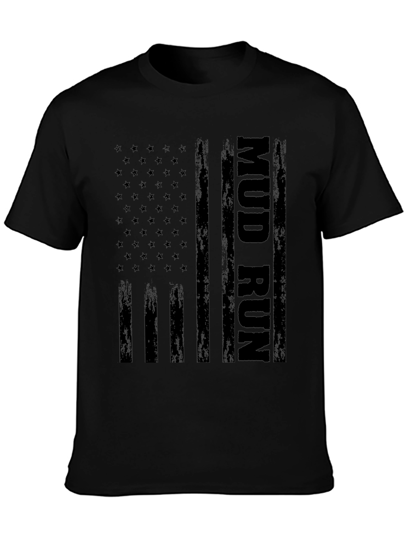 Mud Run US Flag Graphic Tee - Black