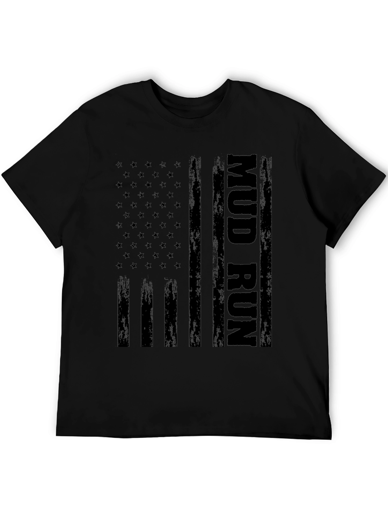 Mud Run US Flag Graphic Tee - Black