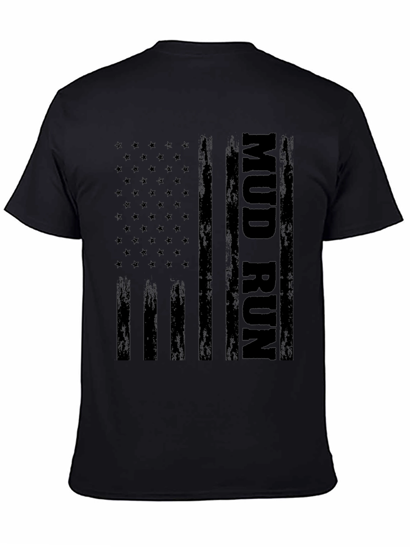 Mud Run US Flag Graphic Tee - Black