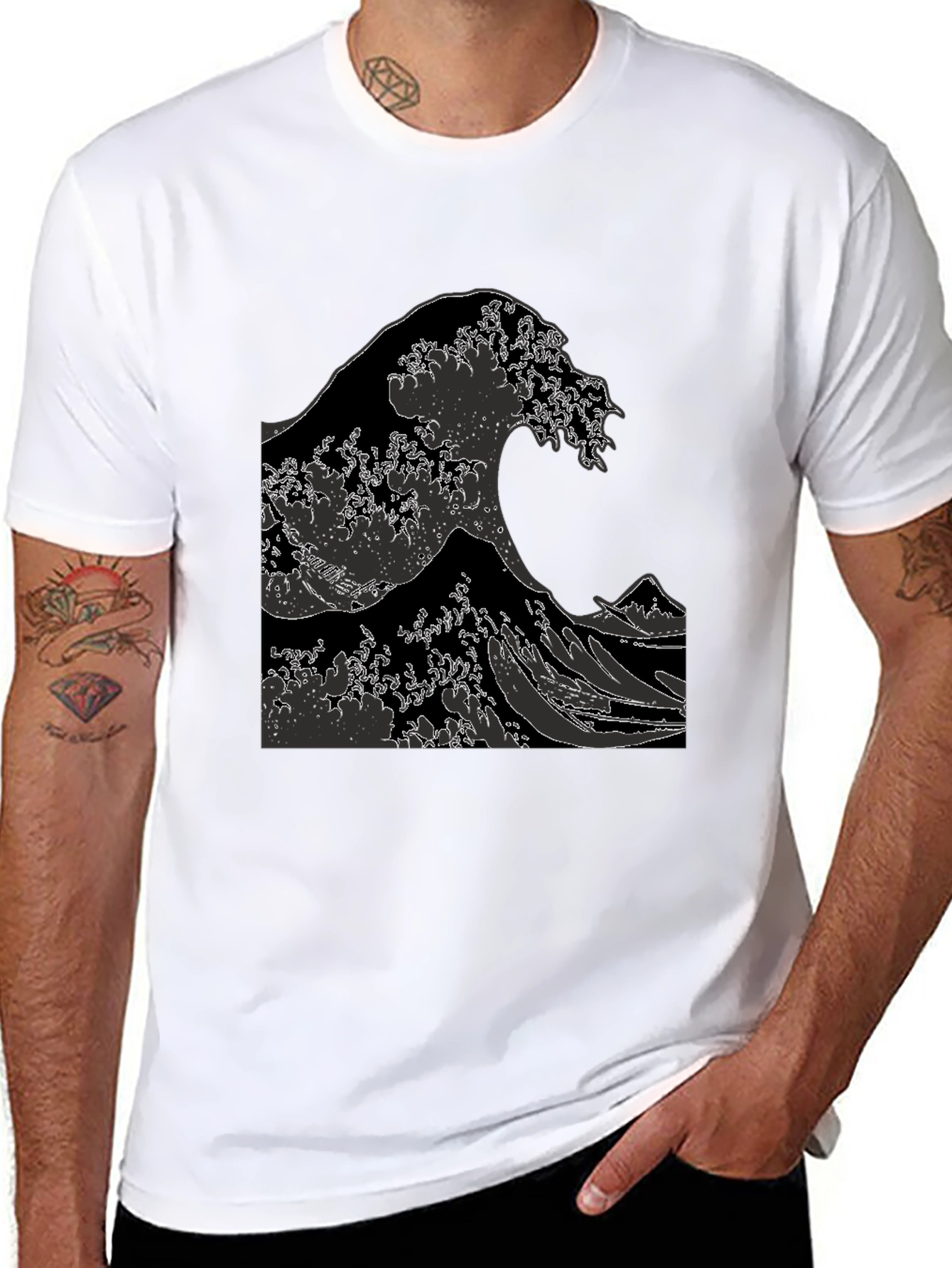 The Great Wave Graphic Tee - Black