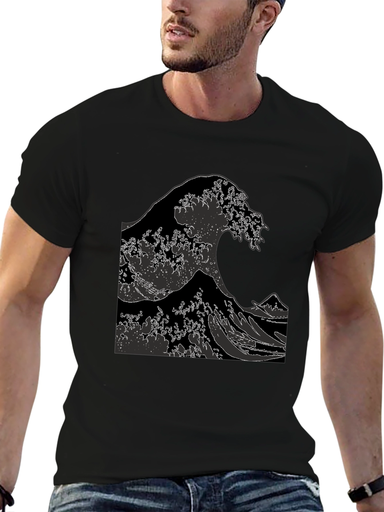 The Great Wave Graphic Tee - Black