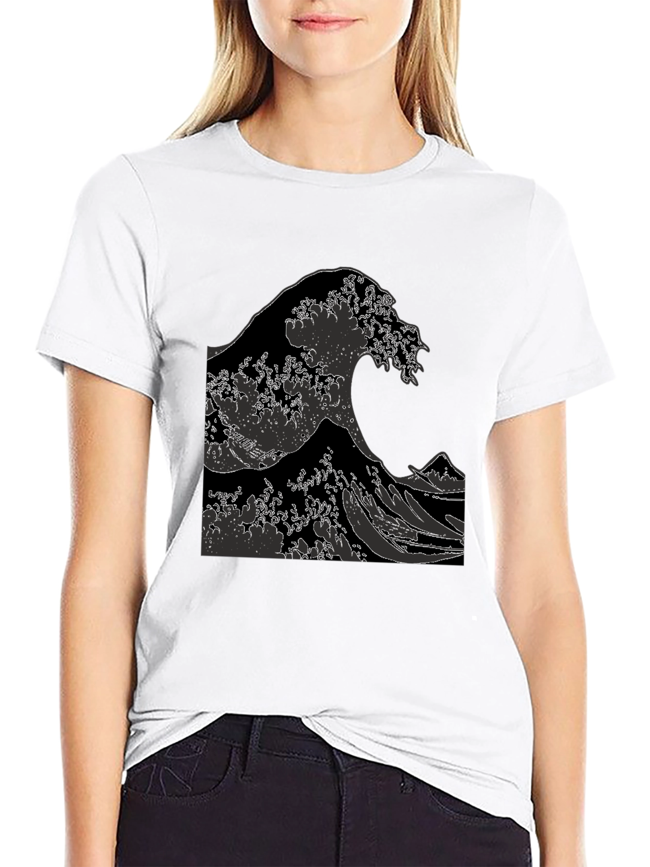 The Great Wave Graphic Tee - Black