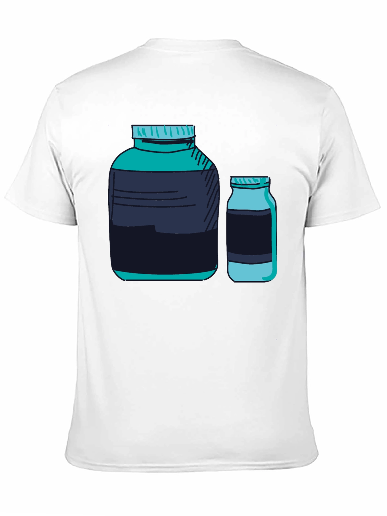 Graphic Tee - Protein Supplement Bottles Black T-Shirt
