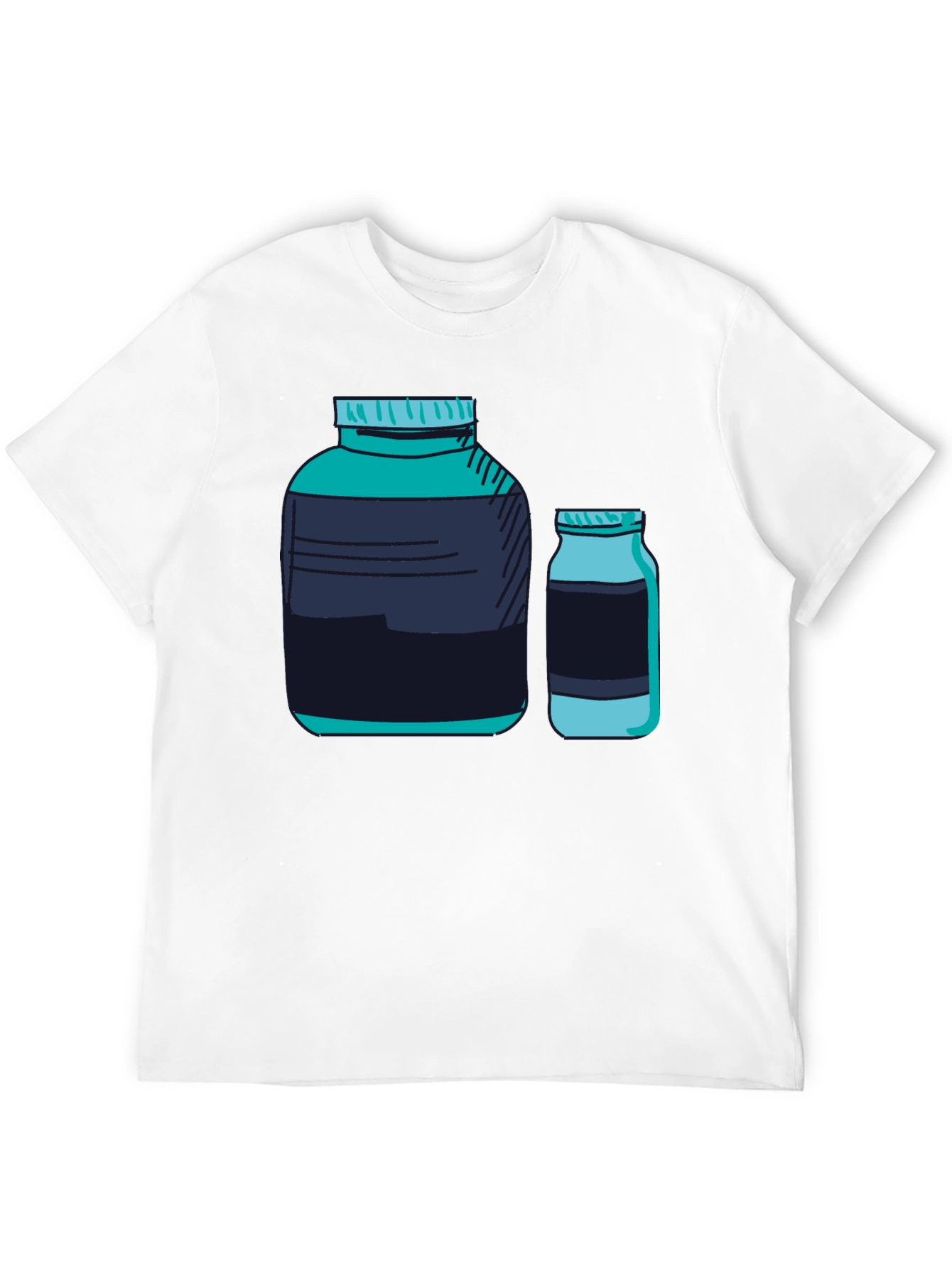 Graphic Tee - Protein Supplement Bottles Black T-Shirt