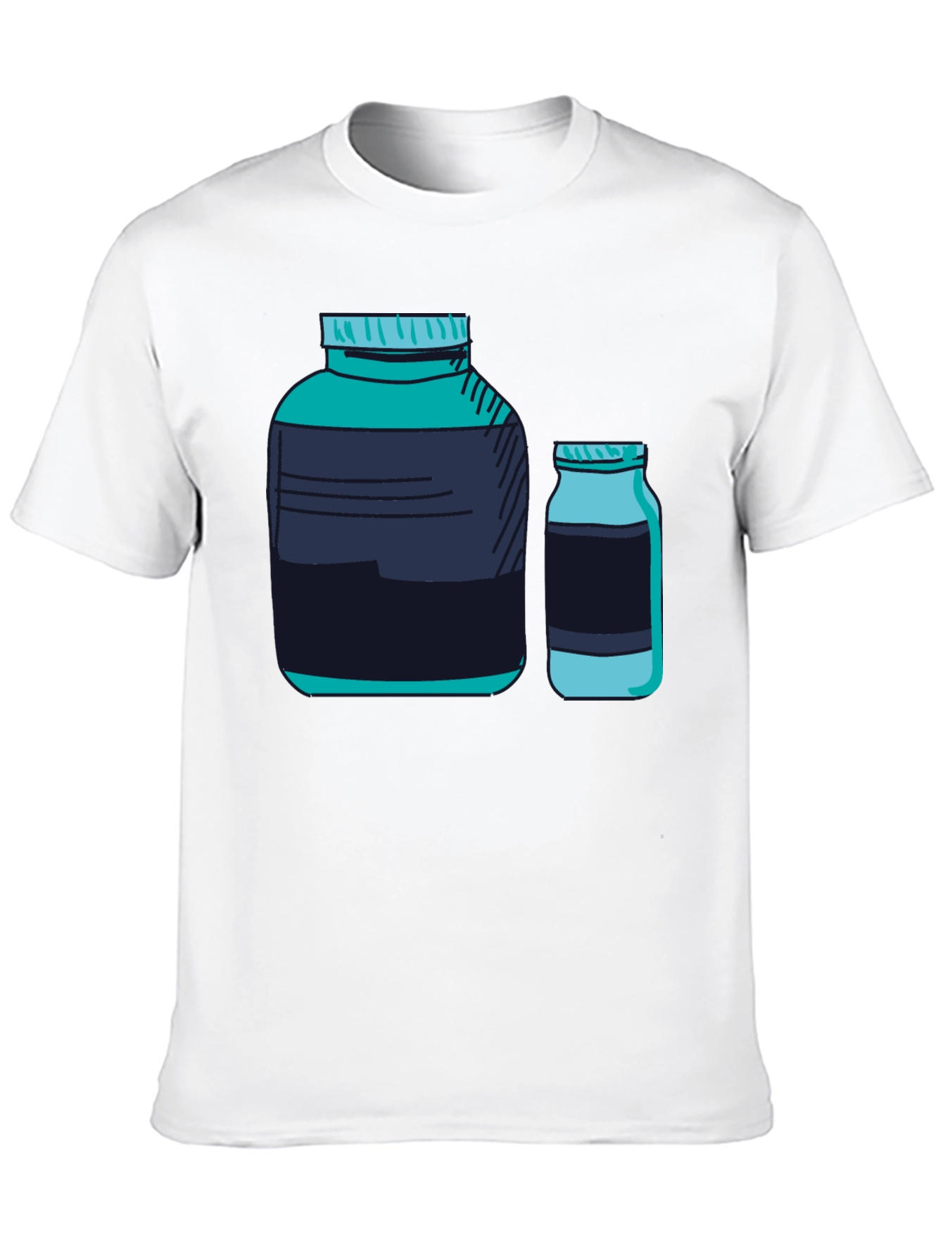 Graphic Tee - Protein Supplement Bottles Black T-Shirt