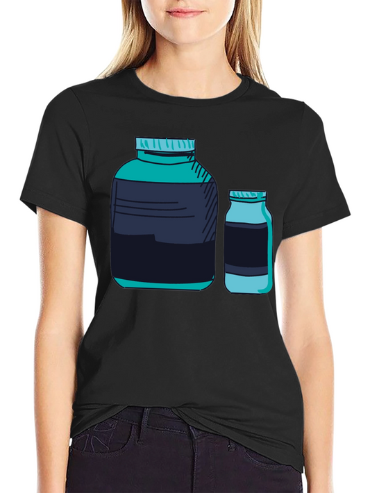 Graphic Tee - Protein Supplement Bottles Black T-Shirt