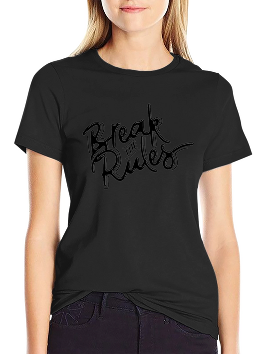 Break the Rules Graphic Print Black T-Shirt