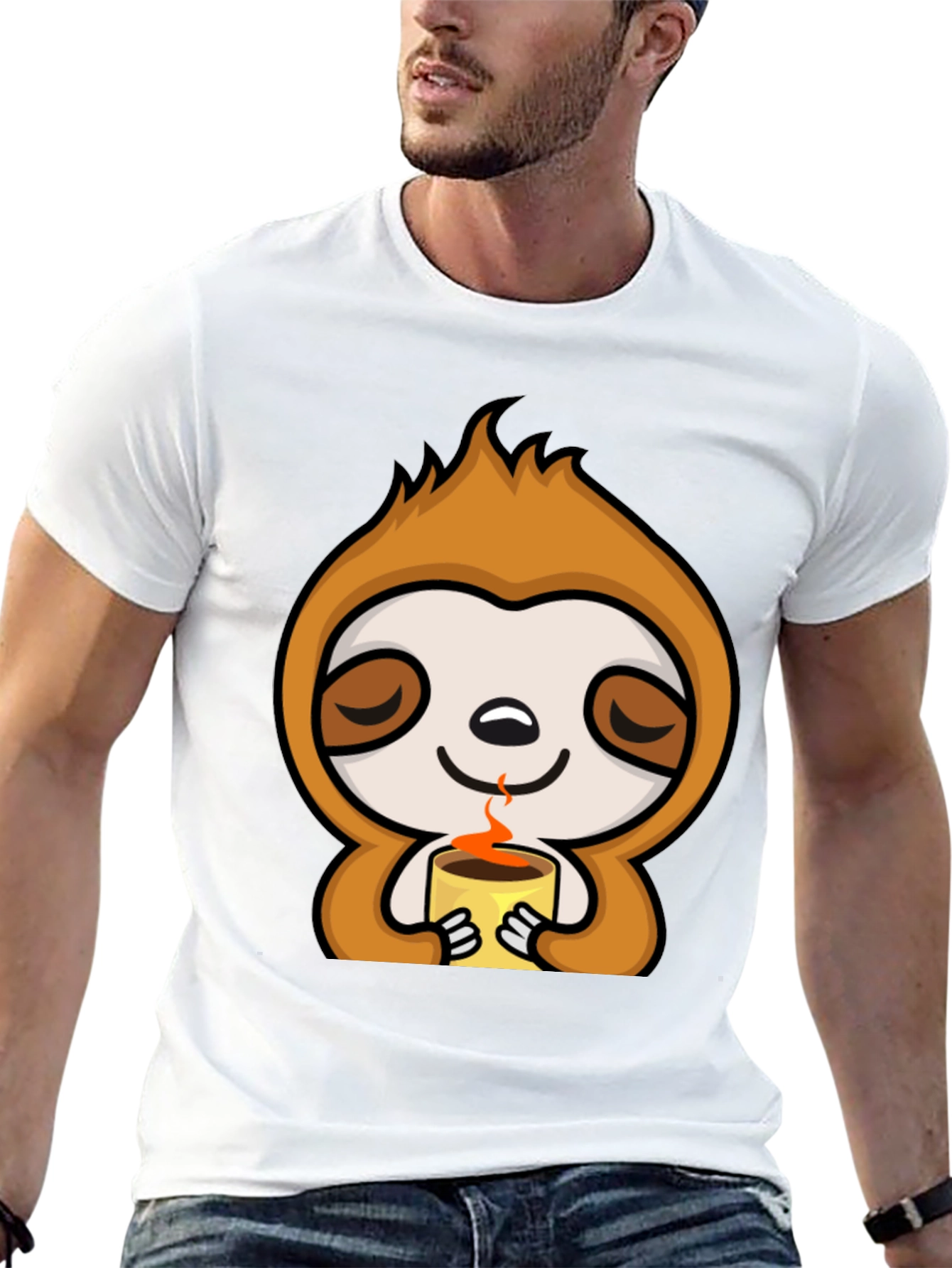Sloth Coffee T-Shirt - Lazy Days Comfort