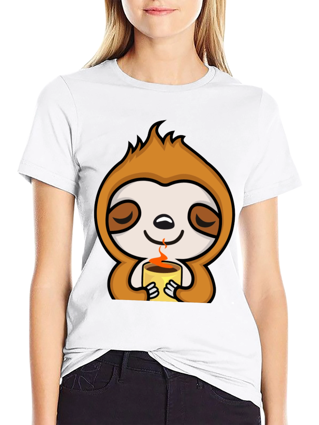 Sloth Coffee T-Shirt - Lazy Days Comfort