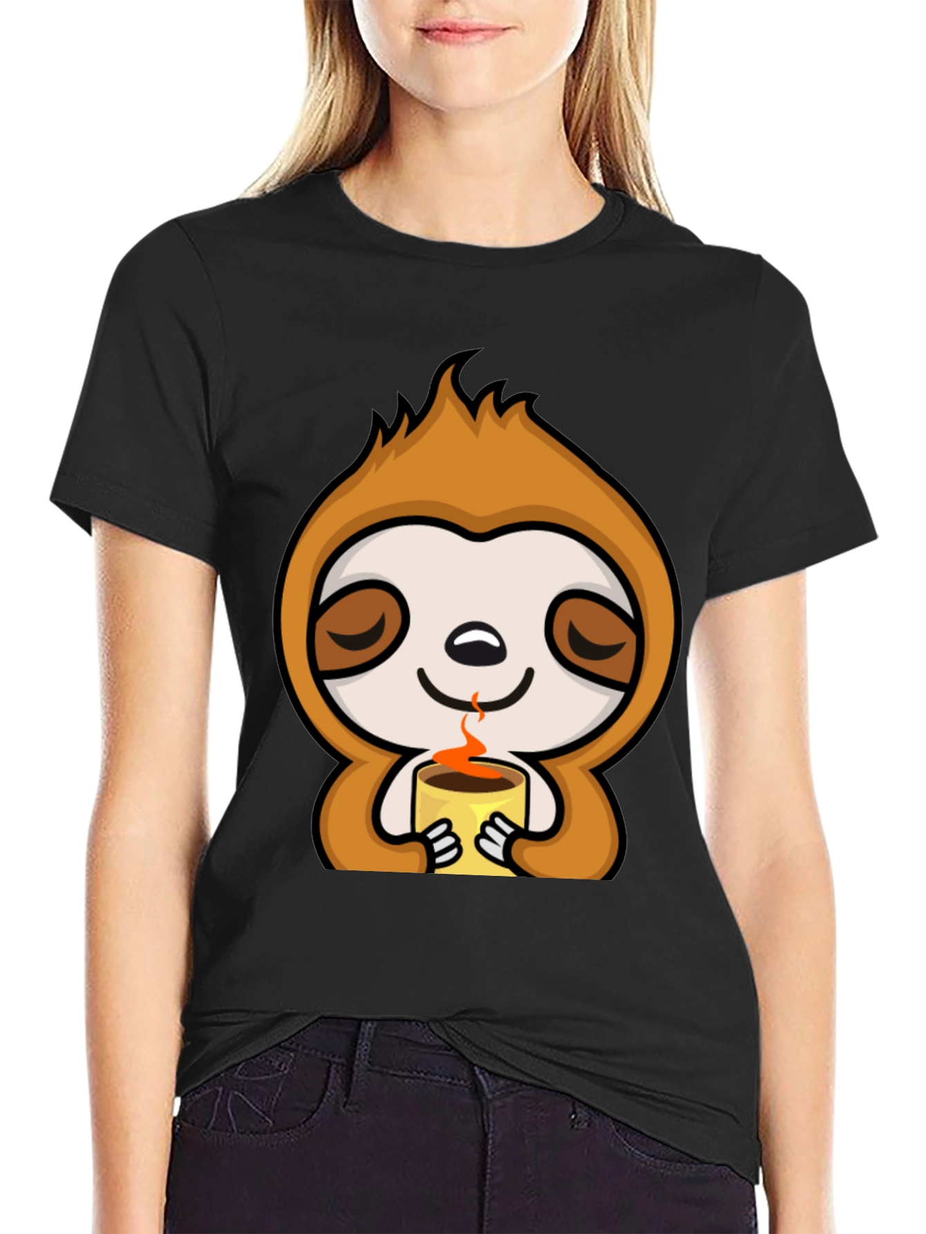 Sloth Coffee T-Shirt - Lazy Days Comfort