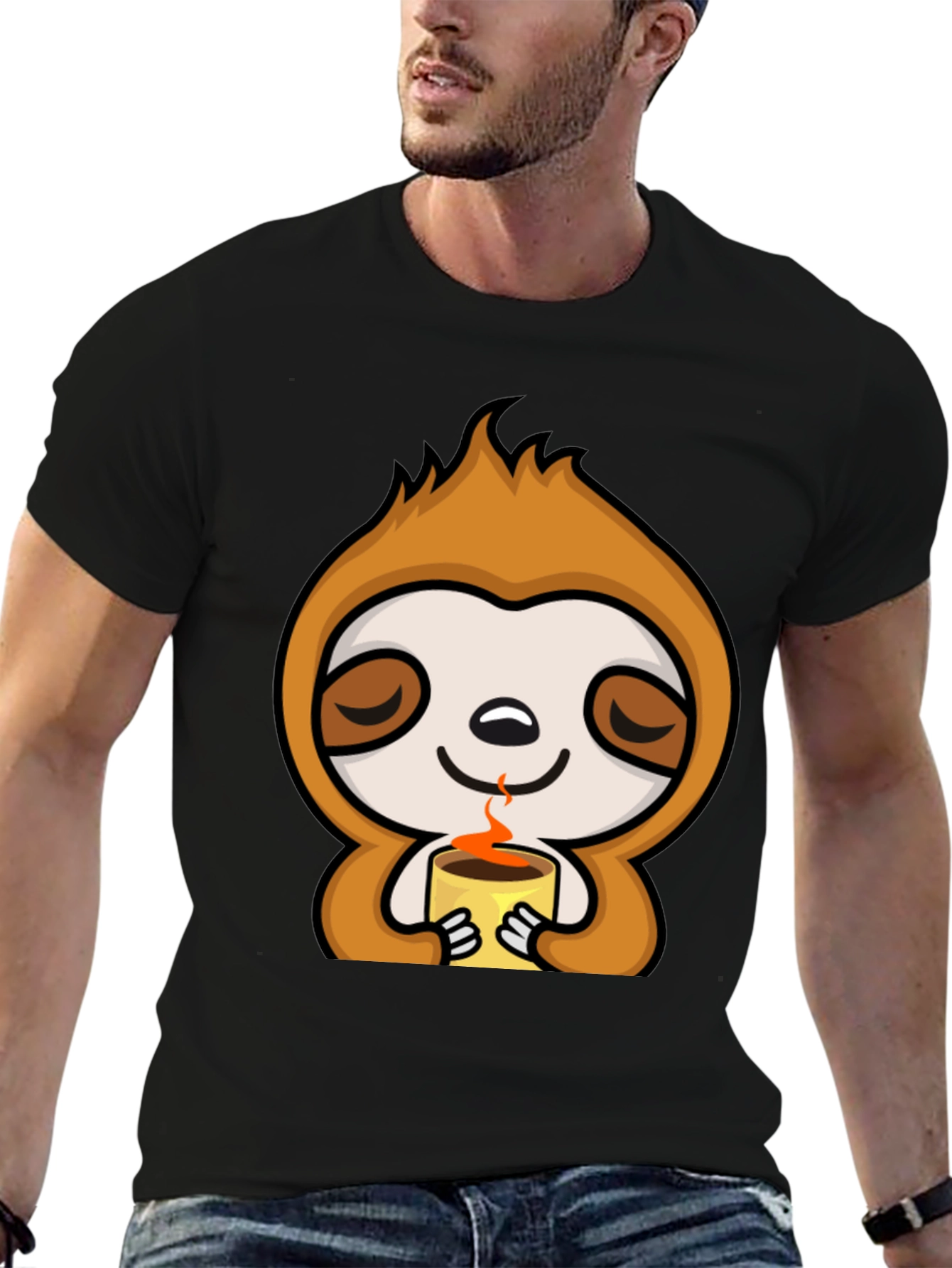 Sloth Coffee T-Shirt - Lazy Days Comfort