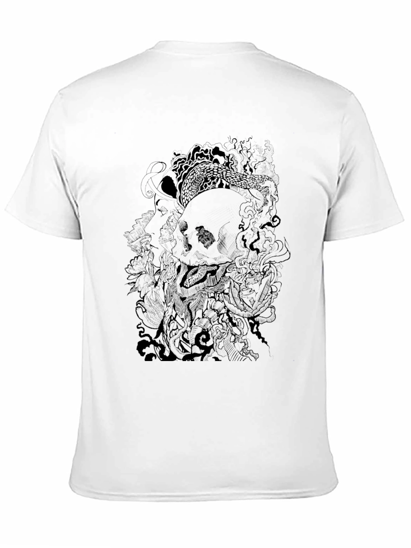 Skull & Serpent Graphic Tee - Mens Black T-Shirt