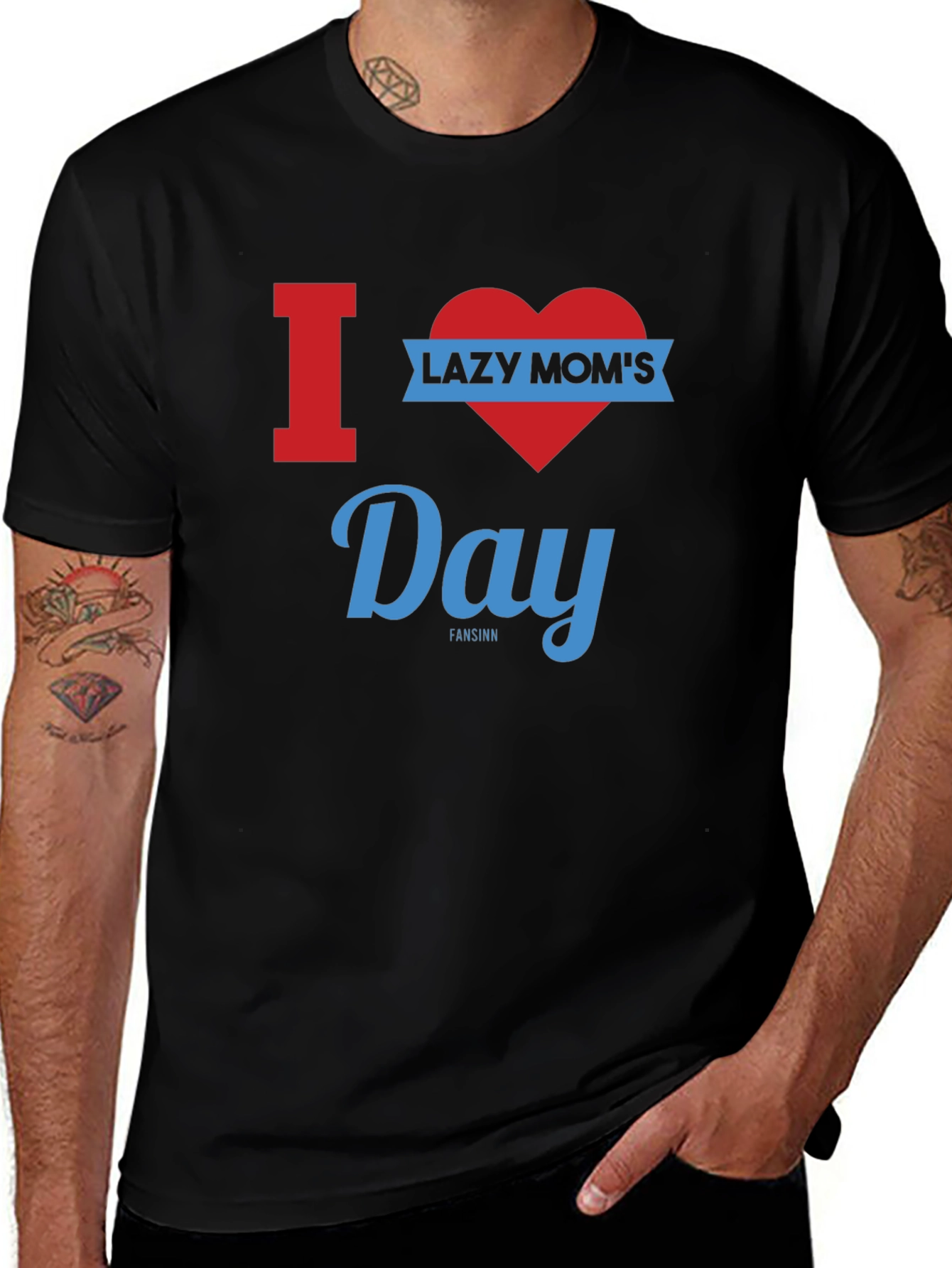 I Heart Lazy Moms Day Graphic T-Shirt