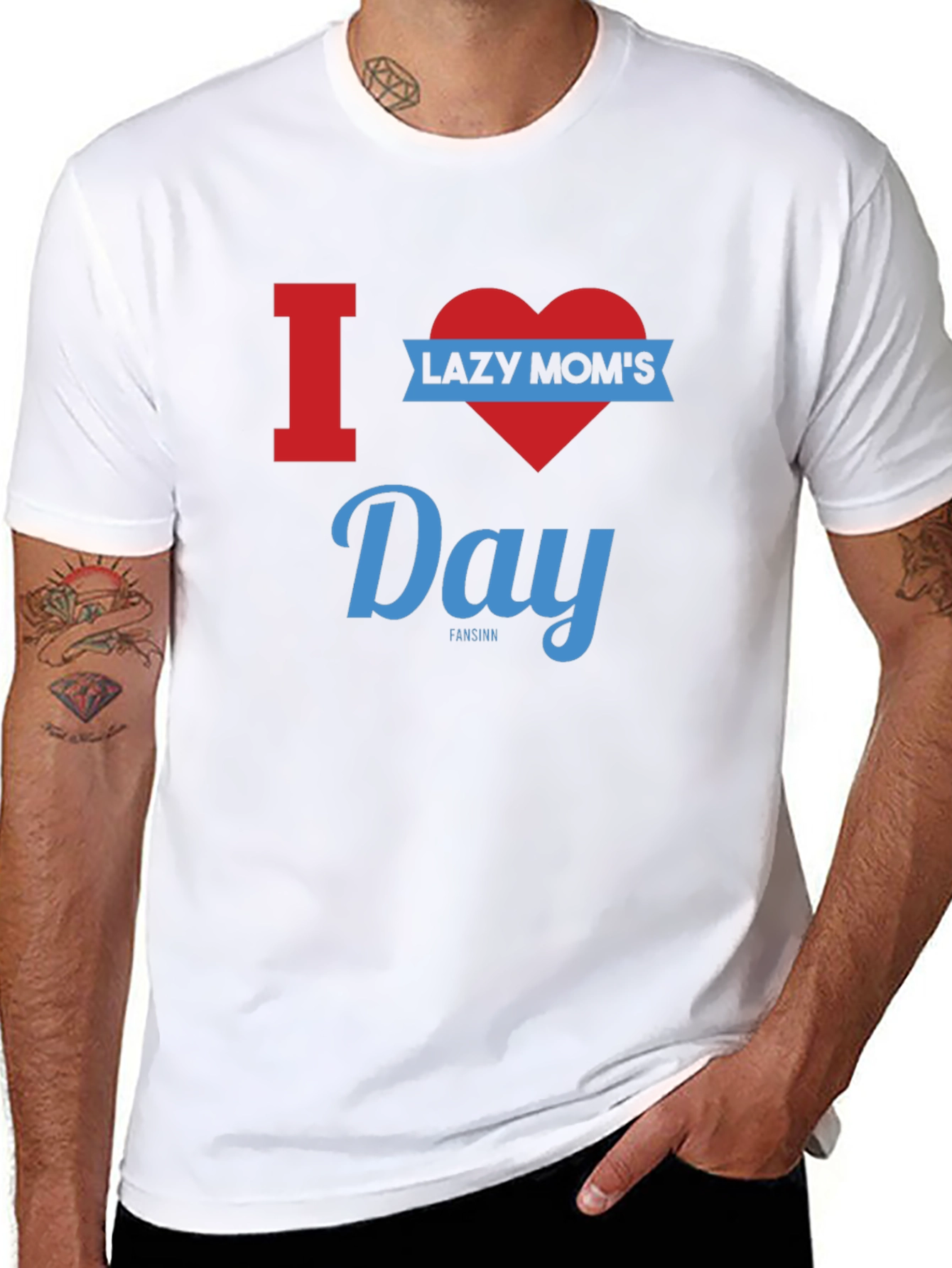 I Heart Lazy Moms Day Graphic T-Shirt