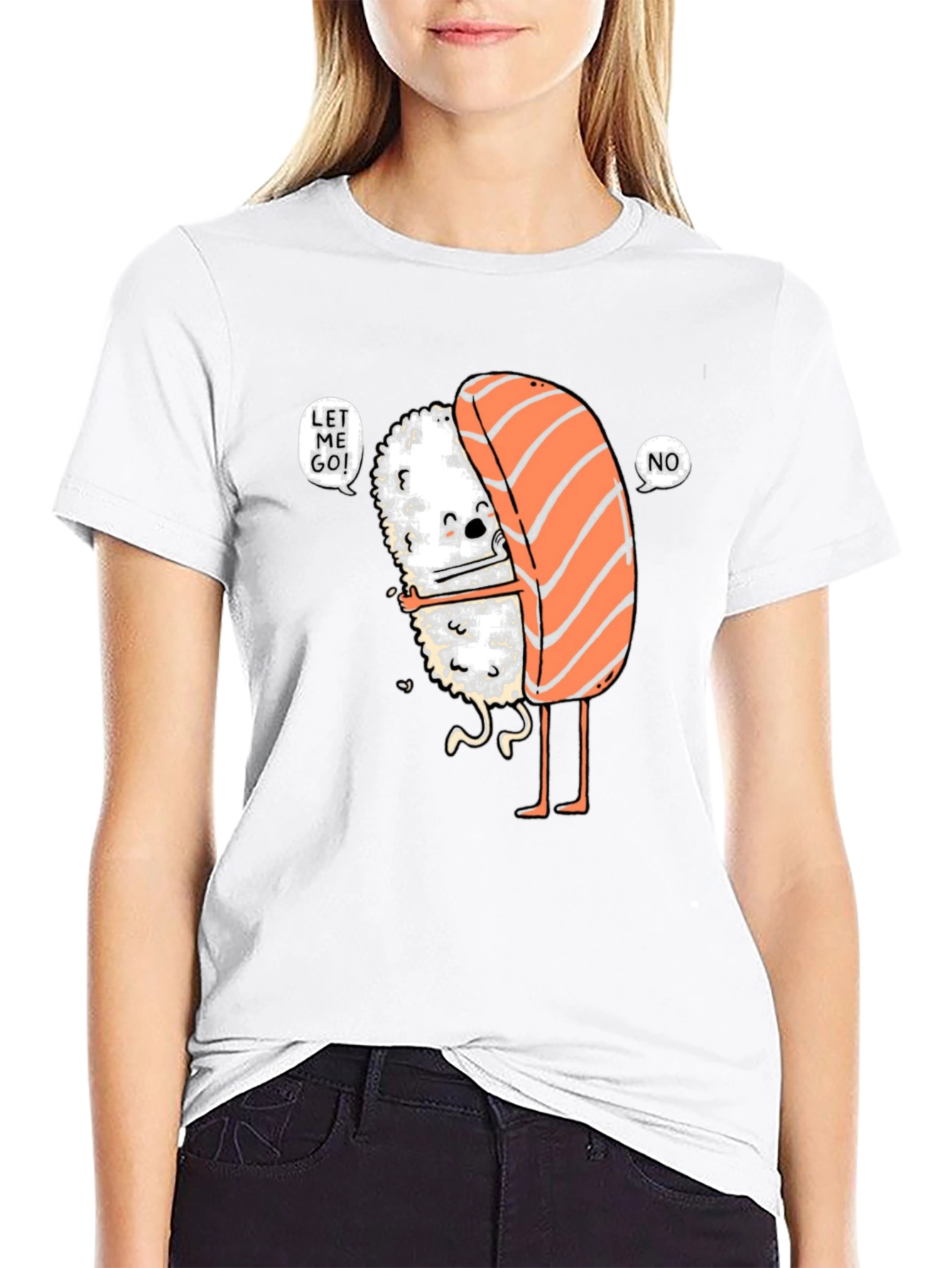 Sushi Hug Graphic Tee - Funny Food Lover Shirt