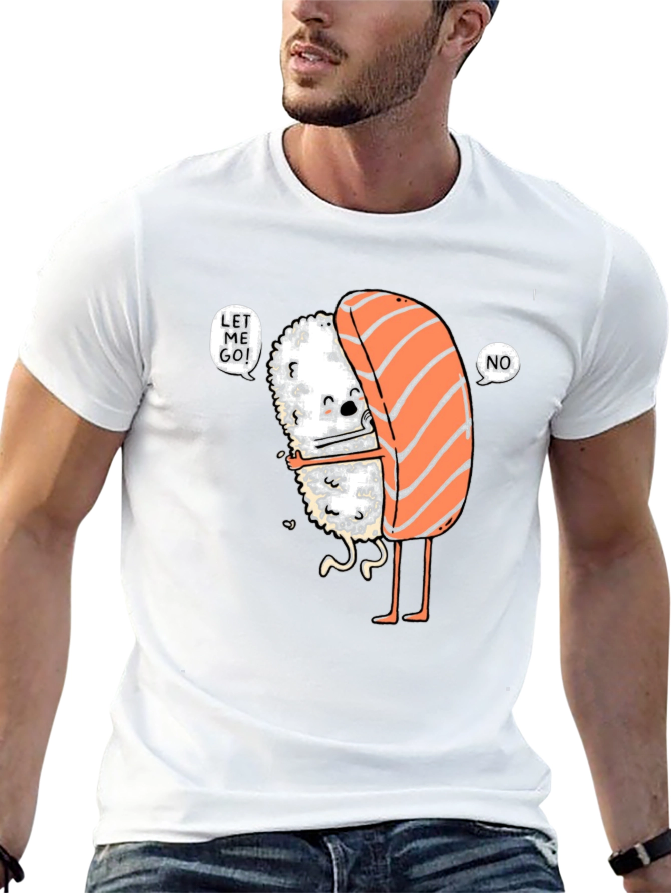 Sushi Hug Graphic Tee - Funny Food Lover Shirt