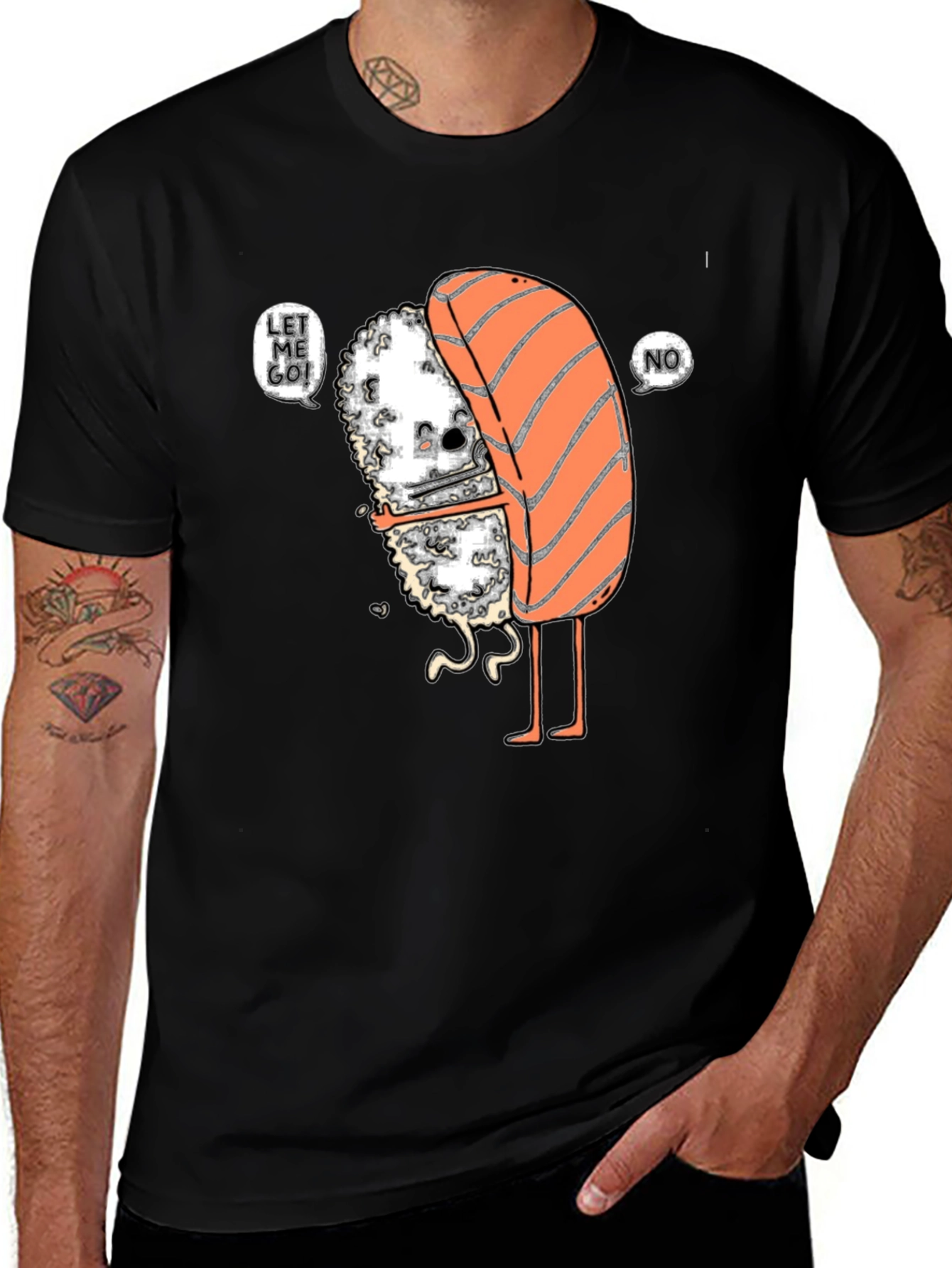 Sushi Hug Graphic Tee - Funny Food Lover Shirt