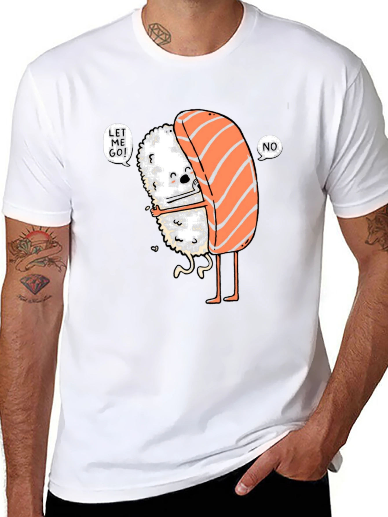 Sushi Hug Graphic Tee - Funny Food Lover Shirt