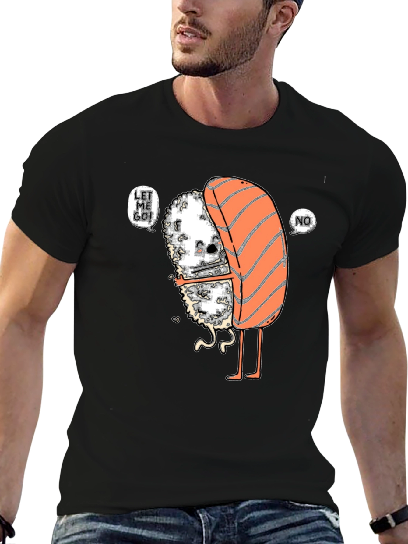 Sushi Hug Graphic Tee - Funny Food Lover Shirt
