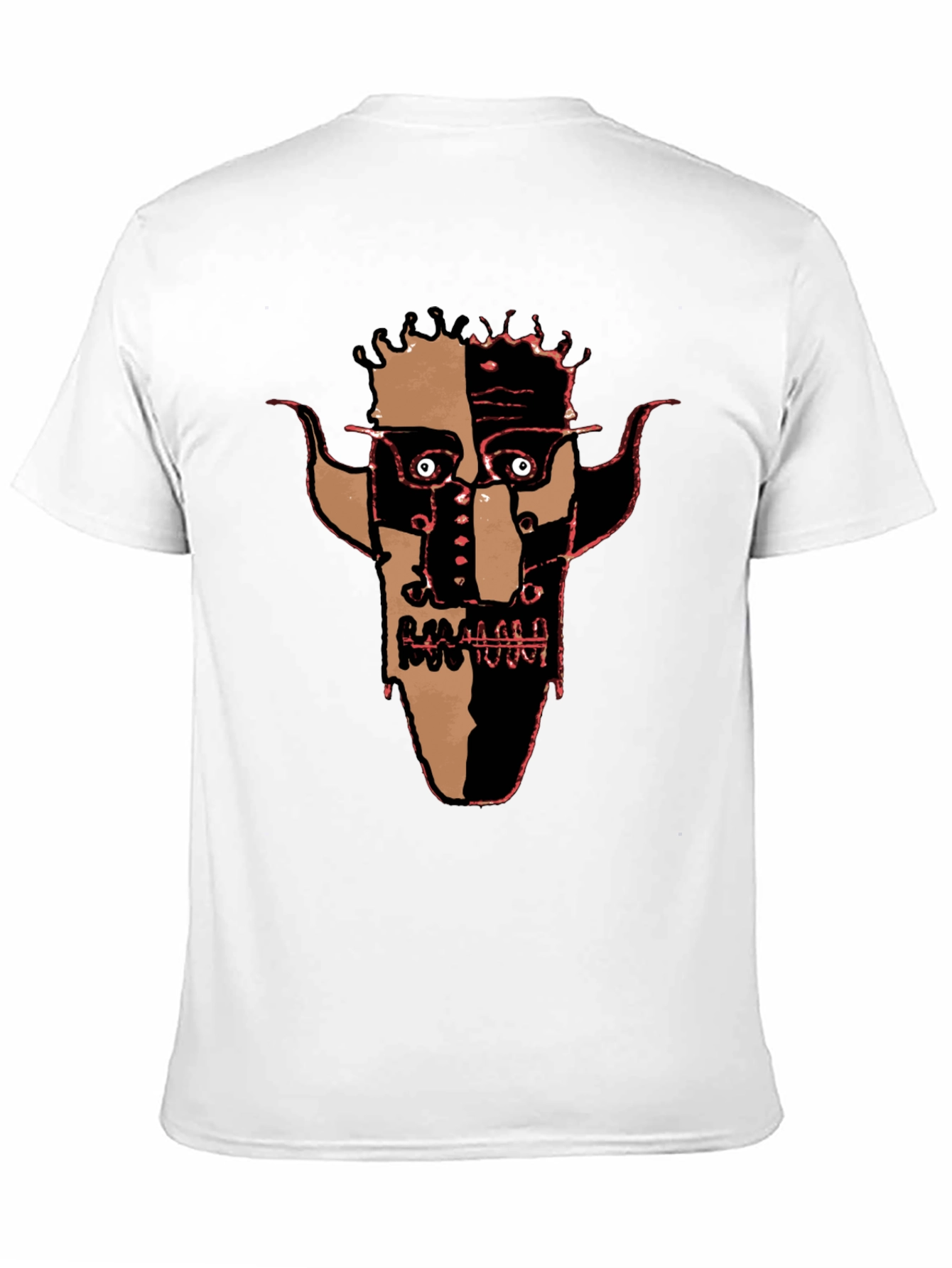 Abstract Face Graphic Black Tee