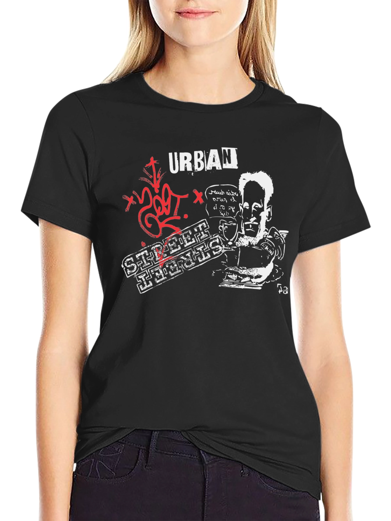 Urban Street Prints Black Graphic T-Shirt