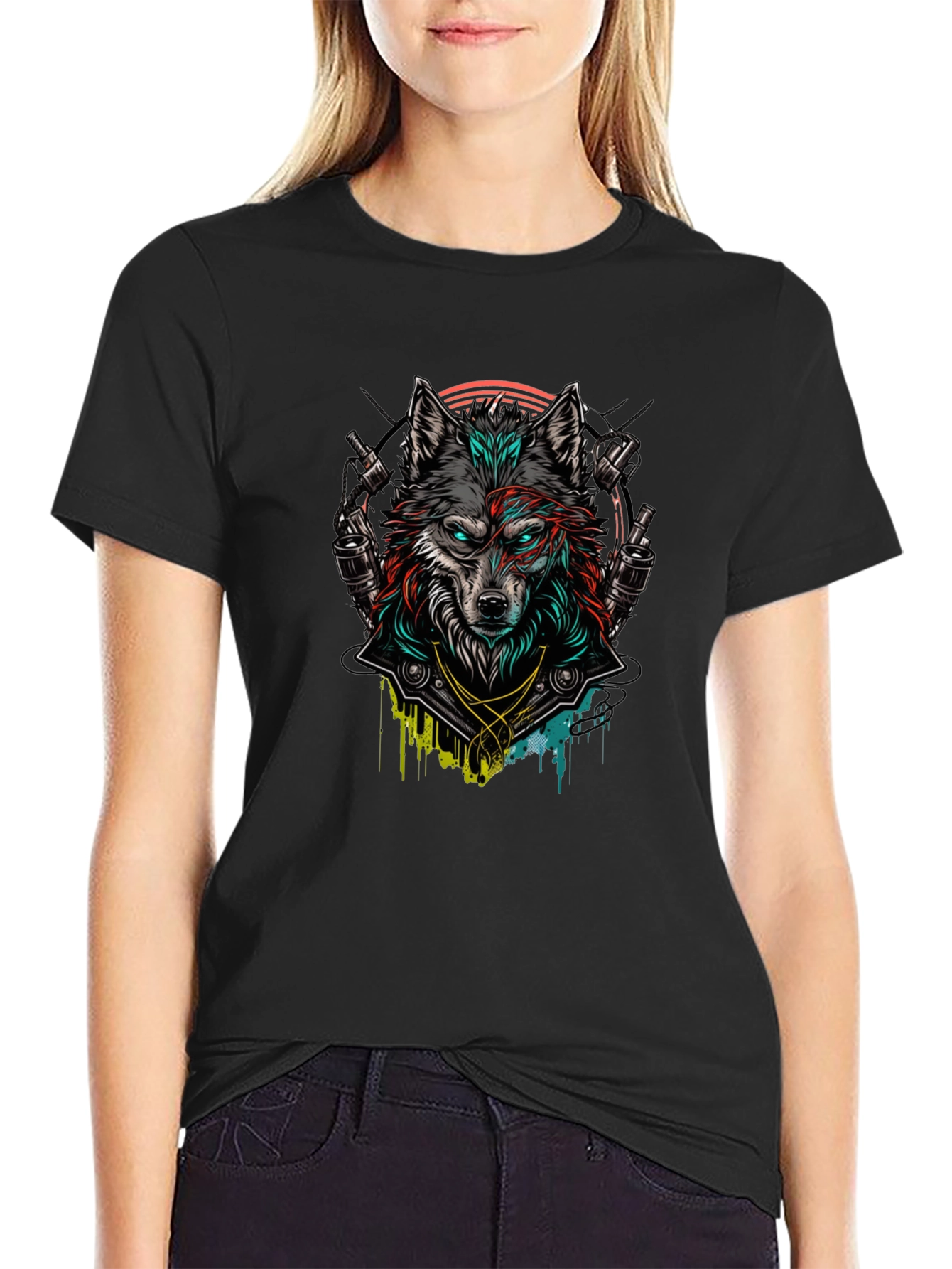 Wolf Graphic Black T-Shirt
