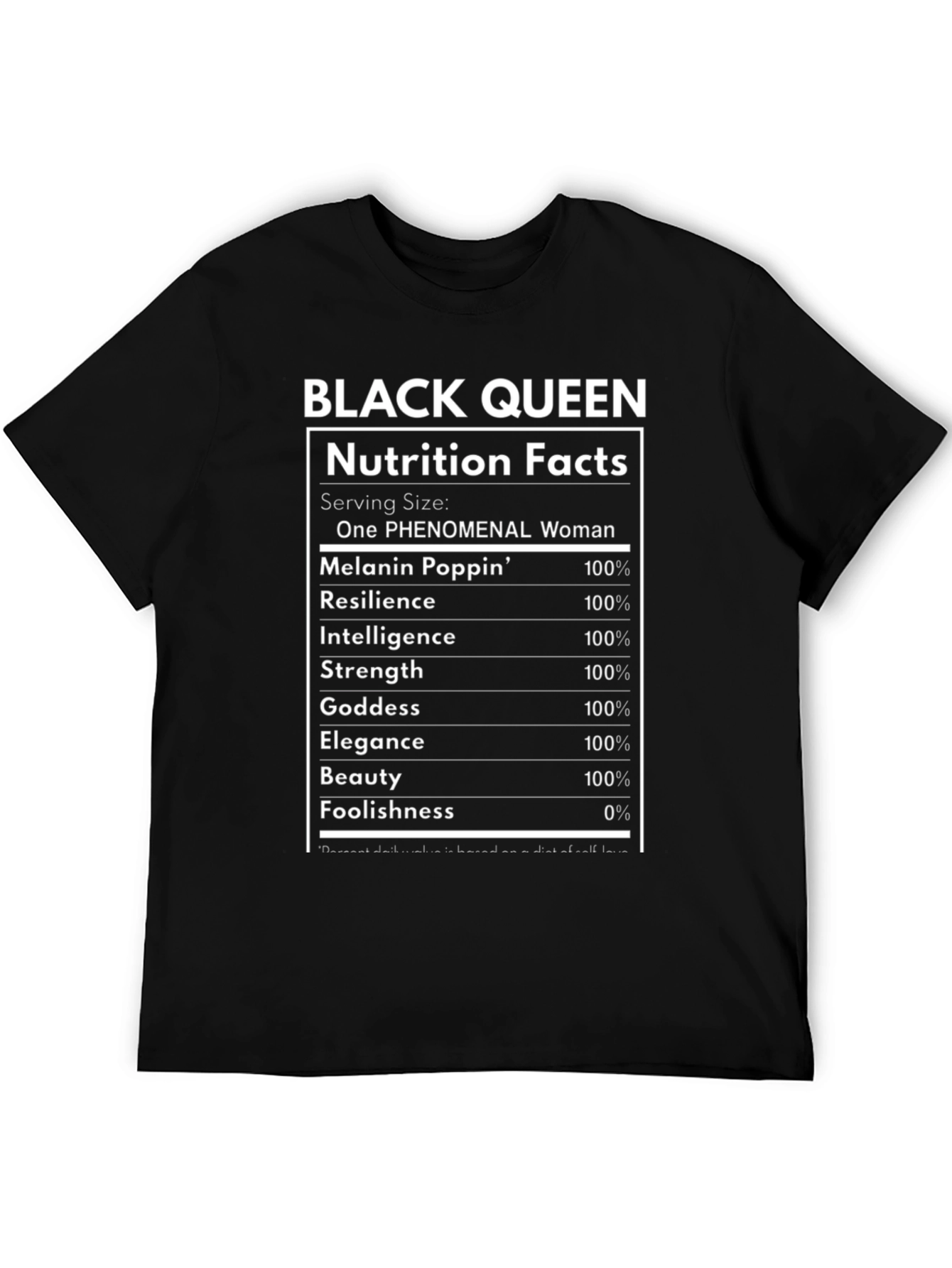 Black Queen Nutrition Facts T-Shirt