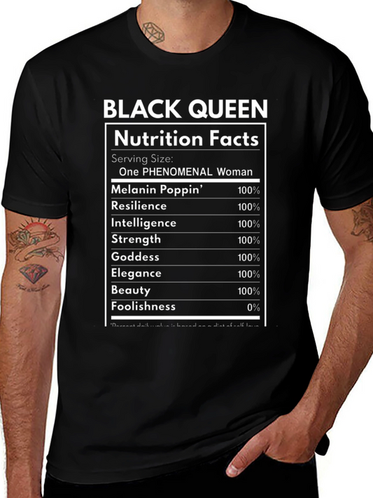 Black Queen Nutrition Facts T-Shirt